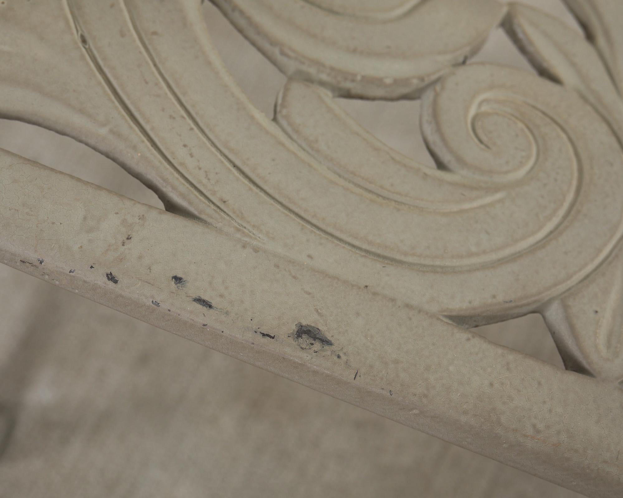 Set of Four Neoclassical Dolphin and Star Garden Dining Armchairs In Distressed Condition In Rio Vista, CA