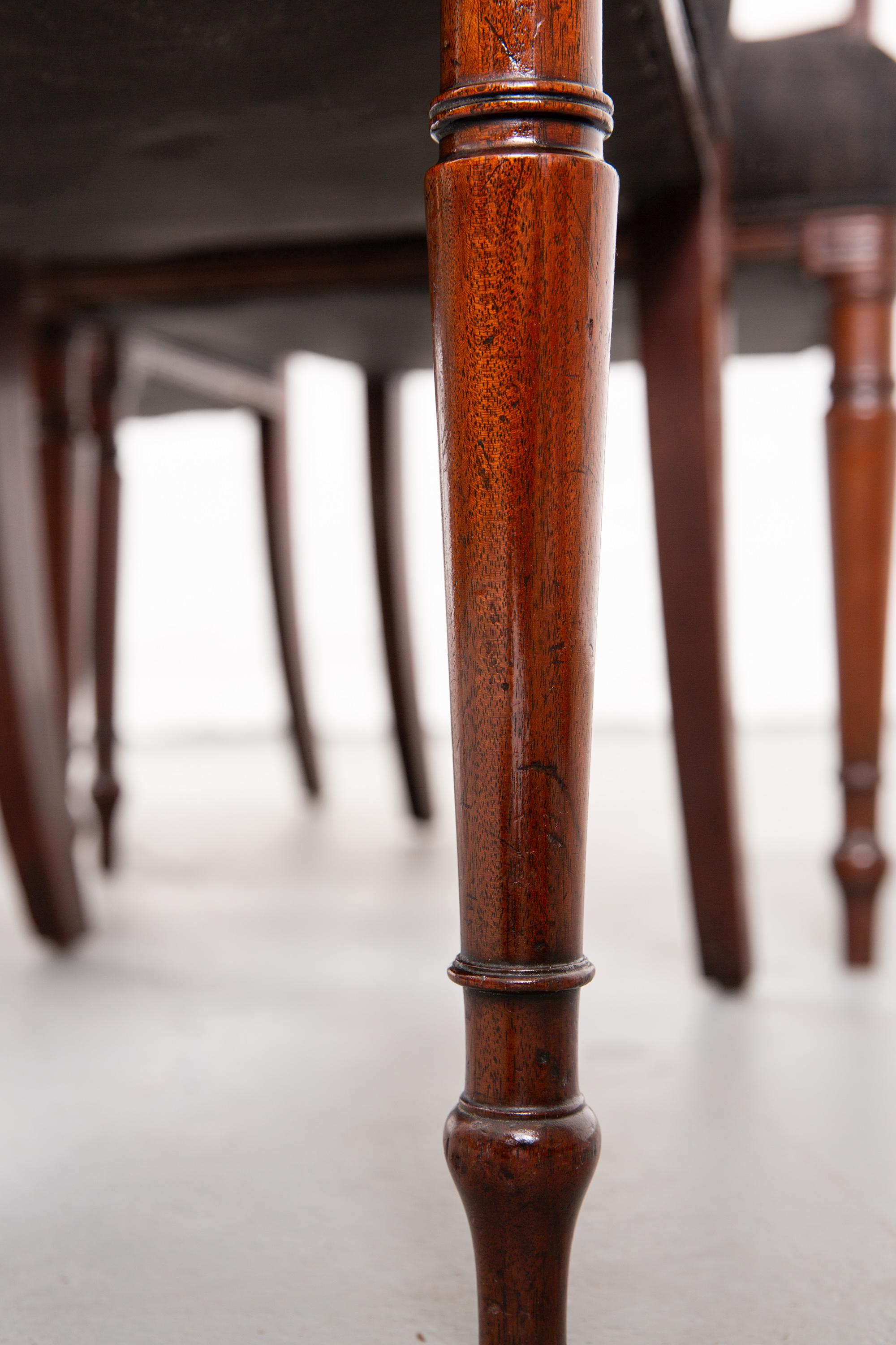 Mahogany Set of Four Neoclassical Style 19th Century Dining Chairs