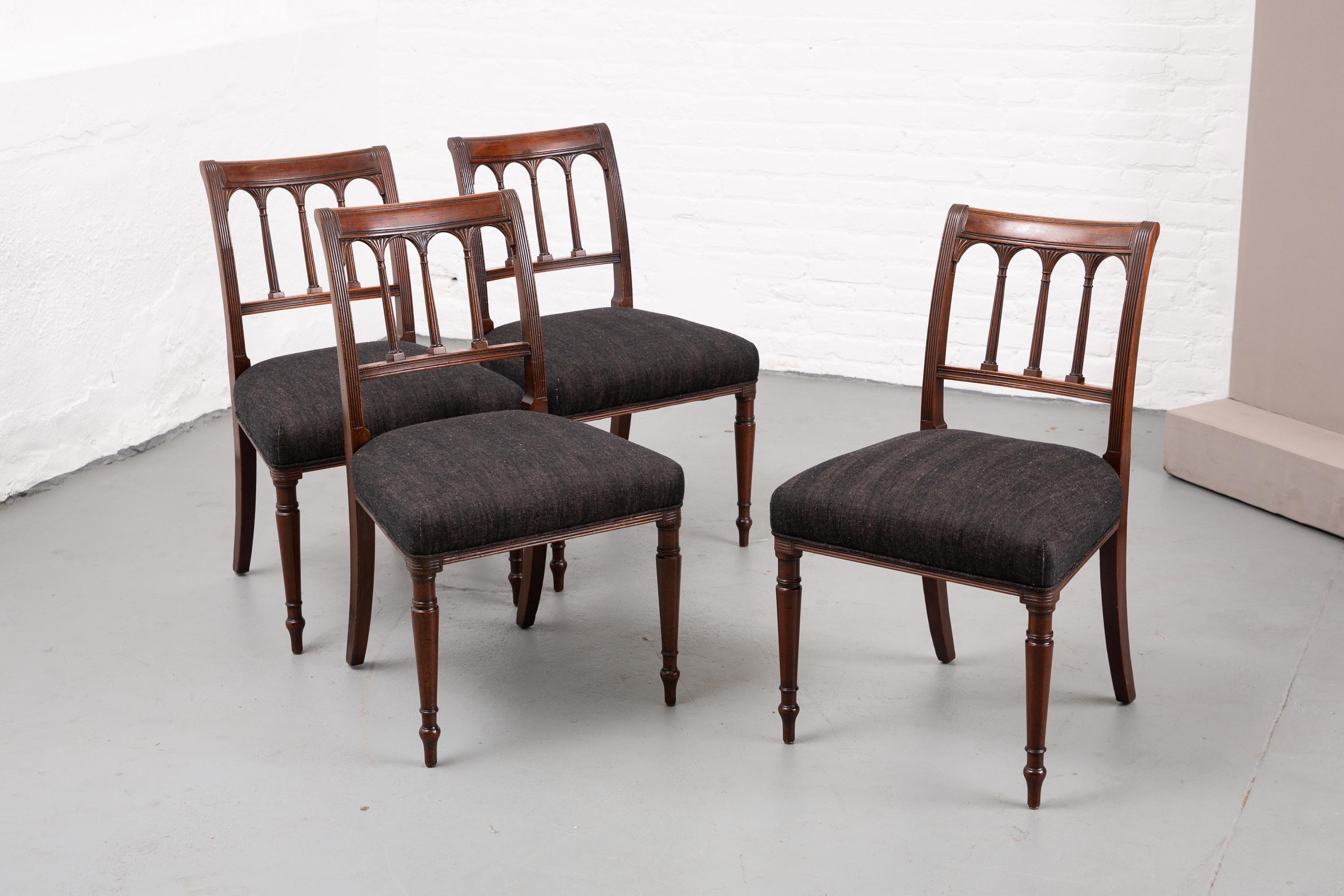 Set of Four Neoclassical Style 19th Century Dining Chairs 3