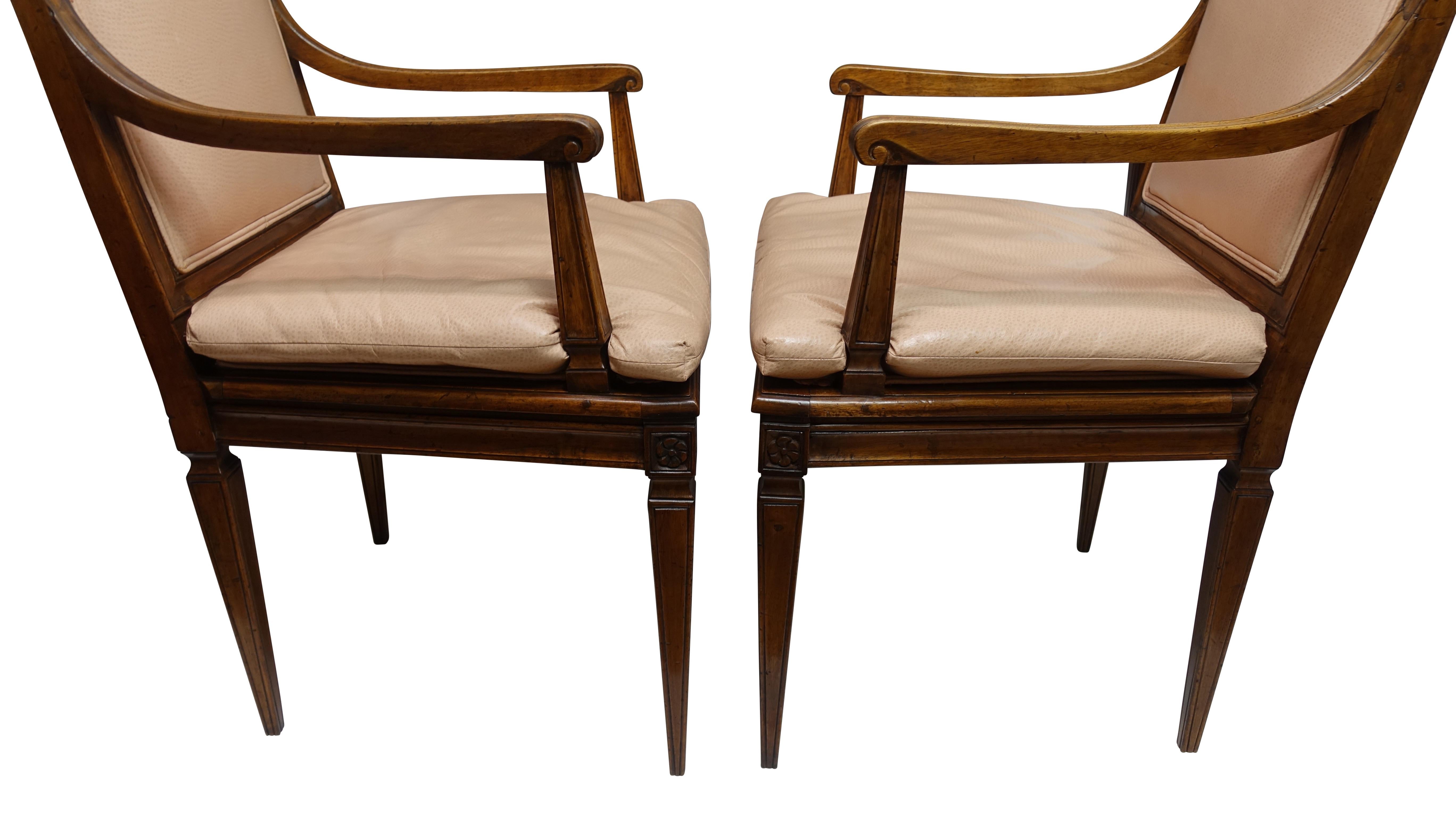 Set of Four Neoclassical Style Armchairs, Italian, Late 19th-Early 20th Century In Good Condition In San Francisco, CA