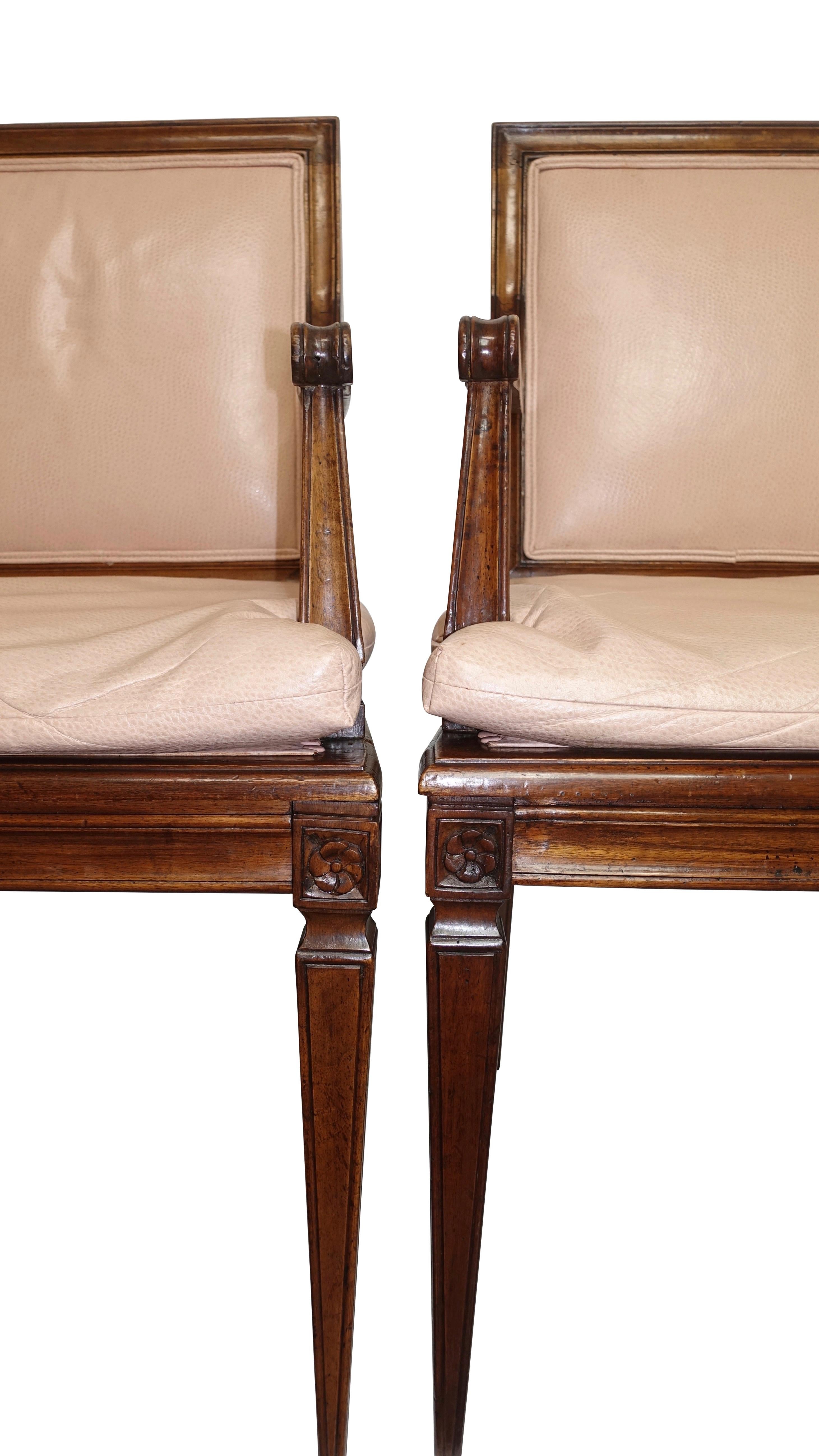 Set of Four Neoclassical Style Armchairs, Italian, Late 19th-Early 20th Century 1