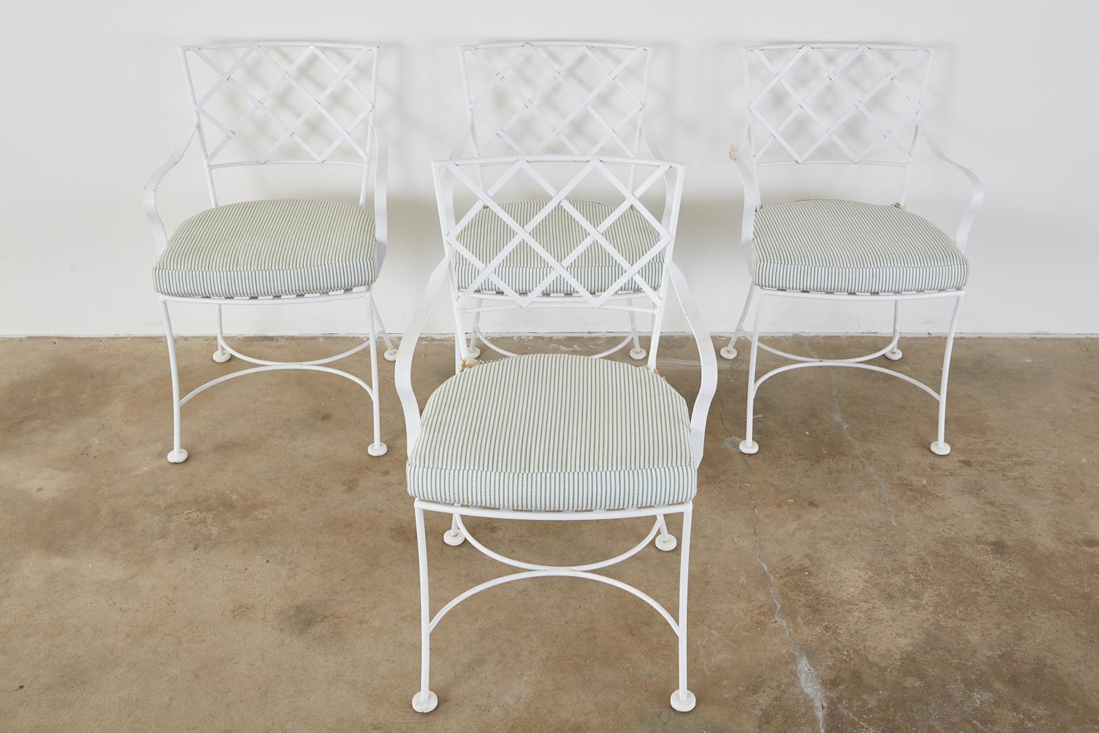 20th Century Set of Four Neoclassical Style Iron Garden Dining Chairs