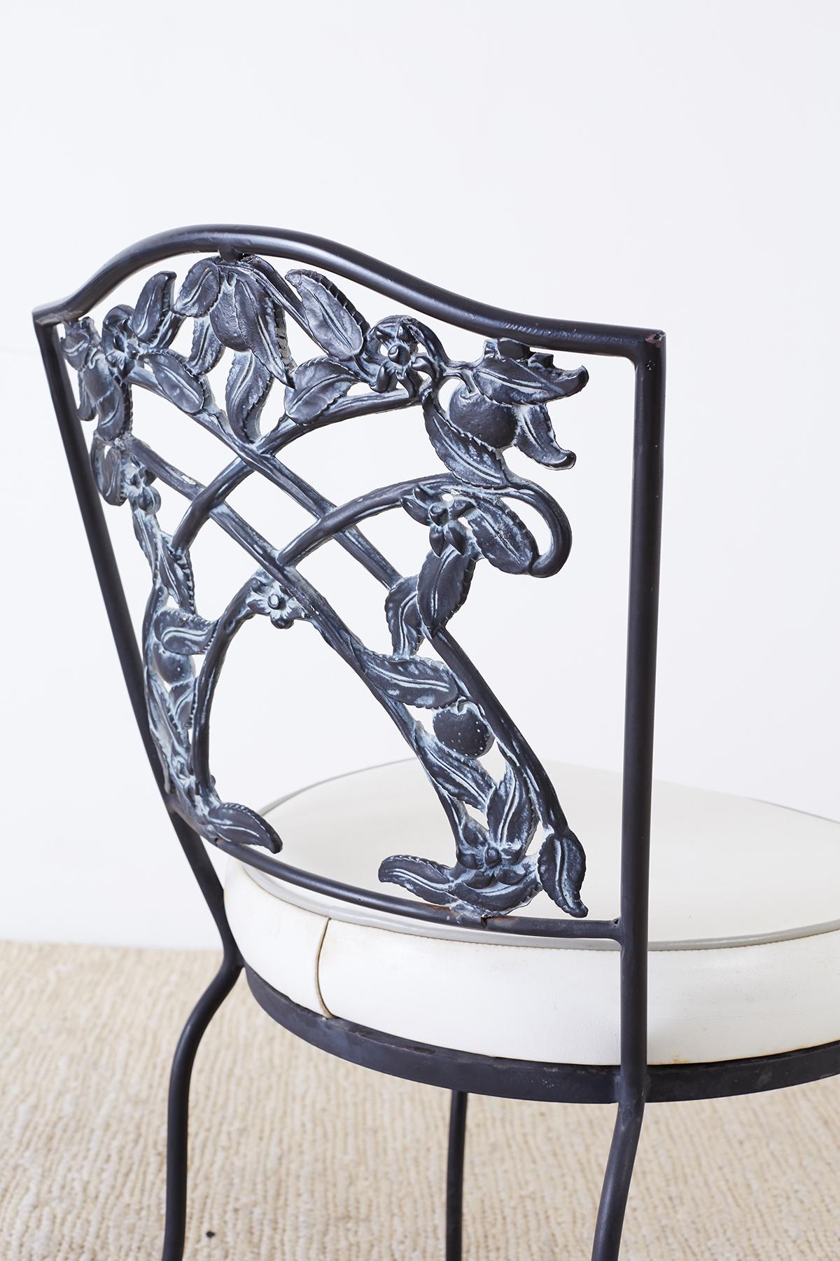 Set of Four Neoclassical Style Iron Garden Patio Chairs 6