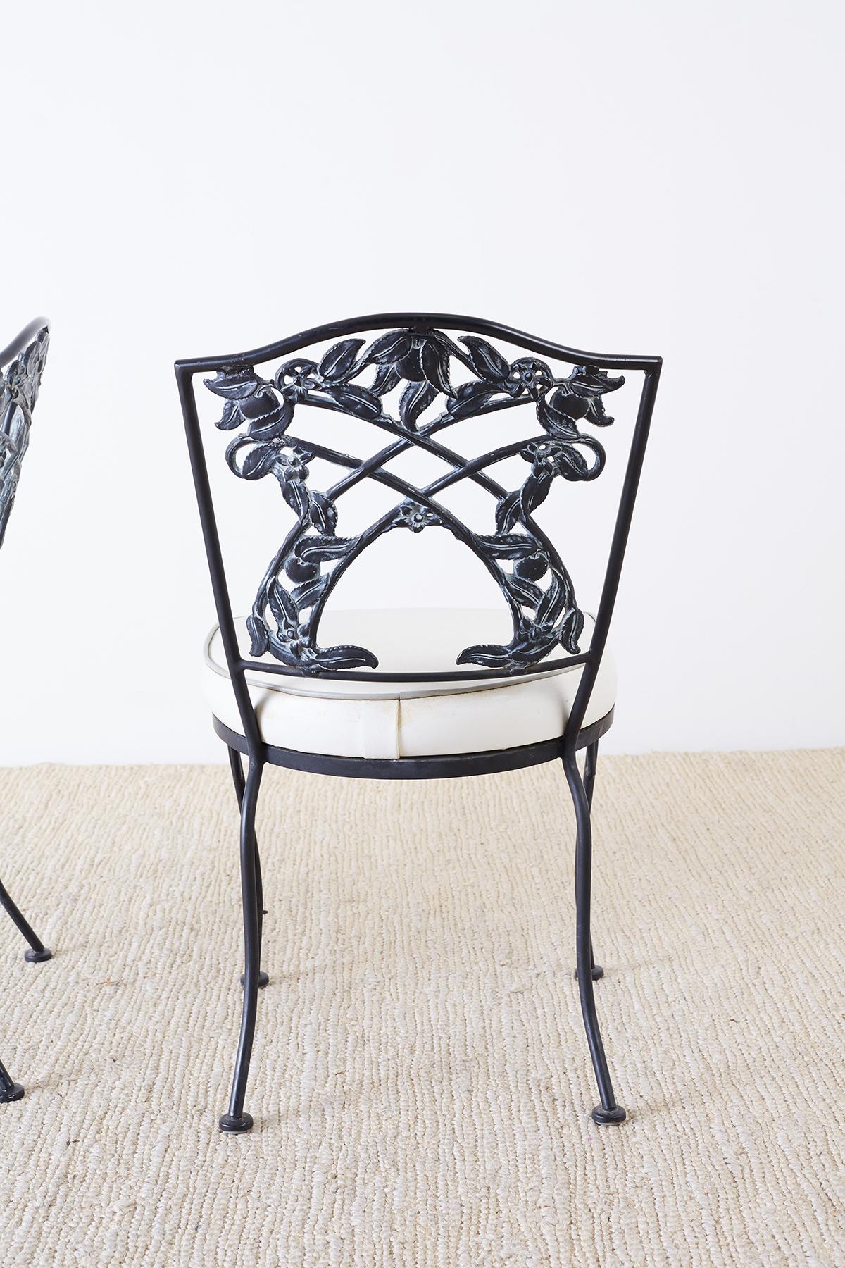 Set of Four Neoclassical Style Iron Garden Patio Chairs 8