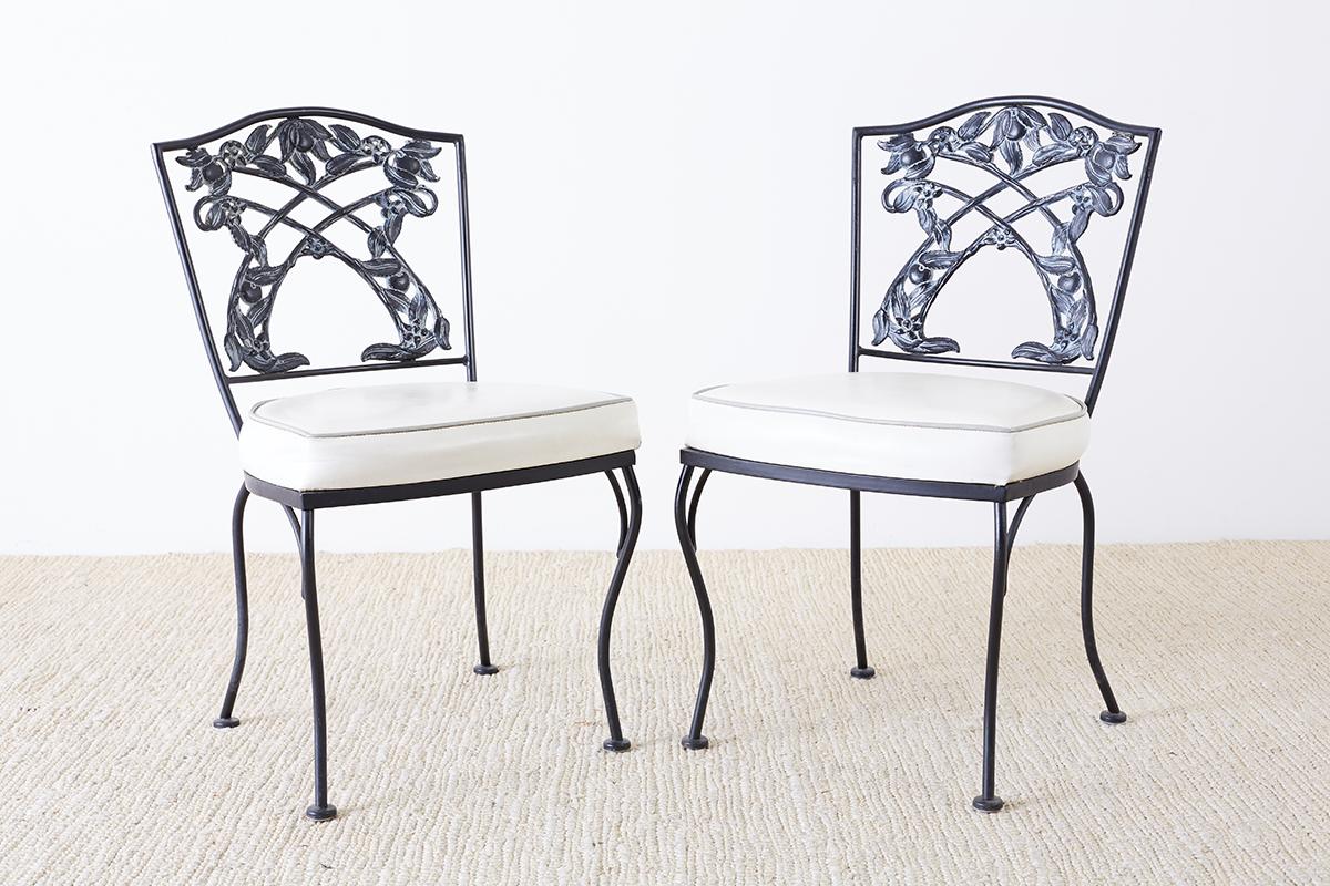 Set of Four Neoclassical Style Iron Garden Patio Chairs 2