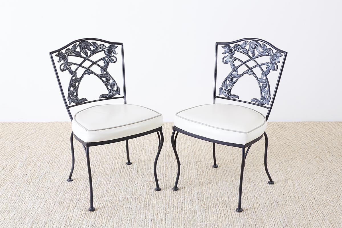 Set of Four Neoclassical Style Iron Garden Patio Chairs 3