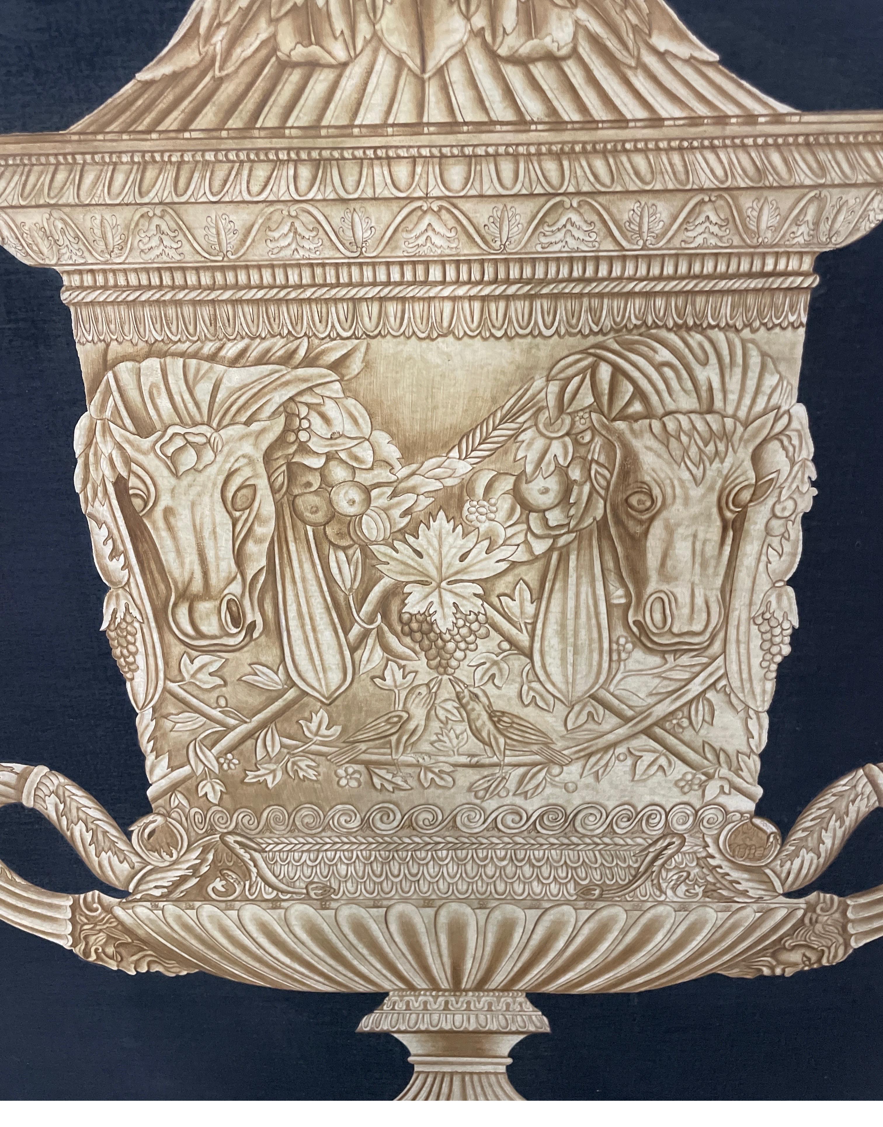 Ensemble de quatre panneaux muraux d'urne néoclassiques en vente 5
