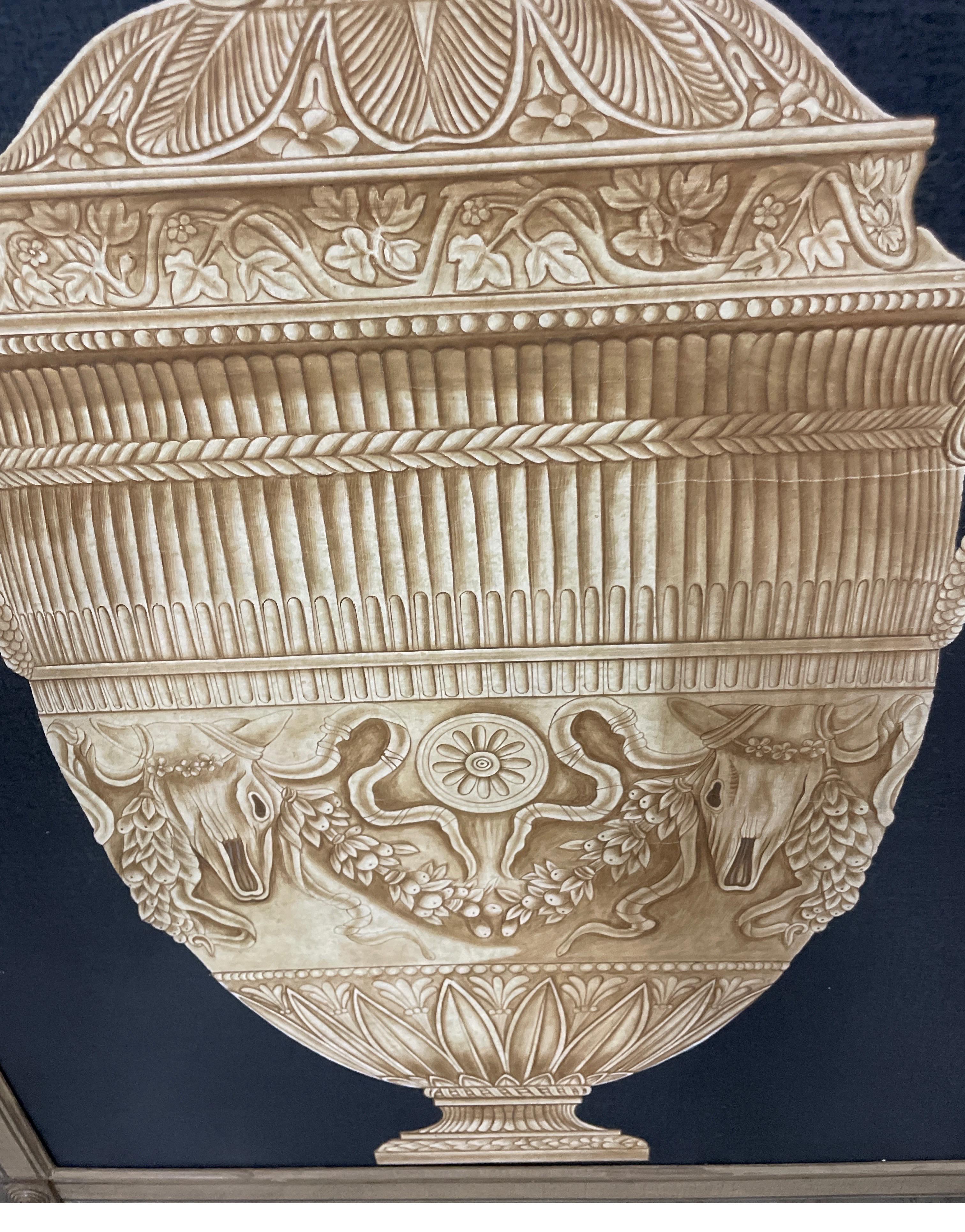 Ensemble de quatre panneaux muraux d'urne néoclassiques en vente 9