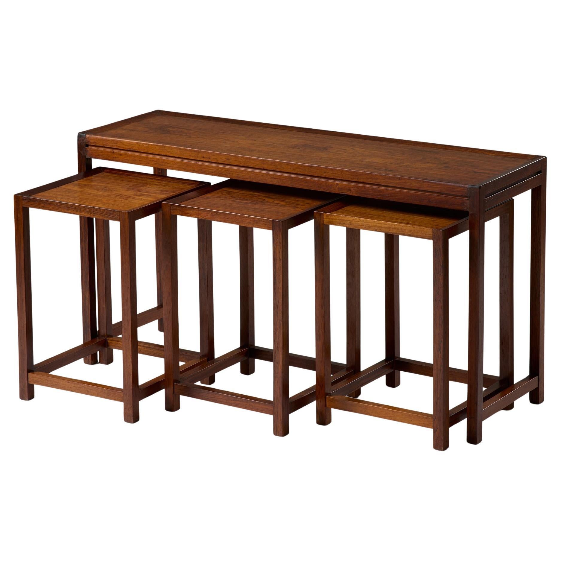 Set of four nesting tables designed by Aksel Kjersgaard, Denmark, 1960s
