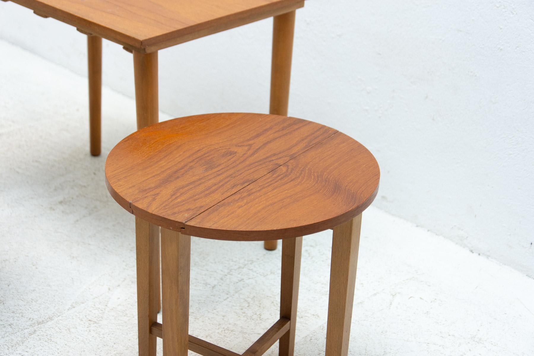 Czech Set of Four Nesting Tables, Designed by Poul Hundevad, 1960's For Sale