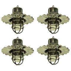 Set of Four Nickel Ship Lights