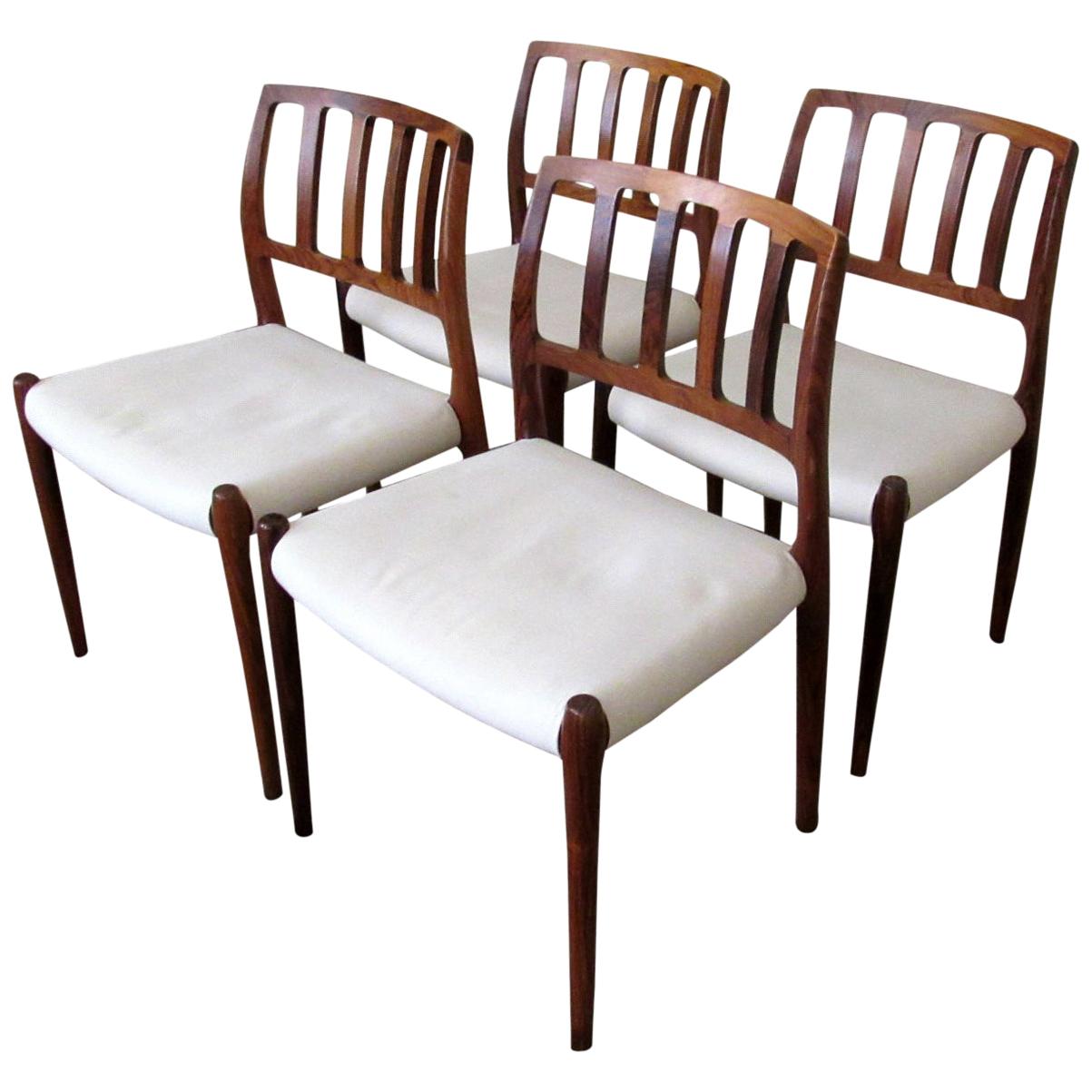 Set of Four Niels Møller “Model 83” Rosewood Dining Chairs for J.L. Møller For Sale