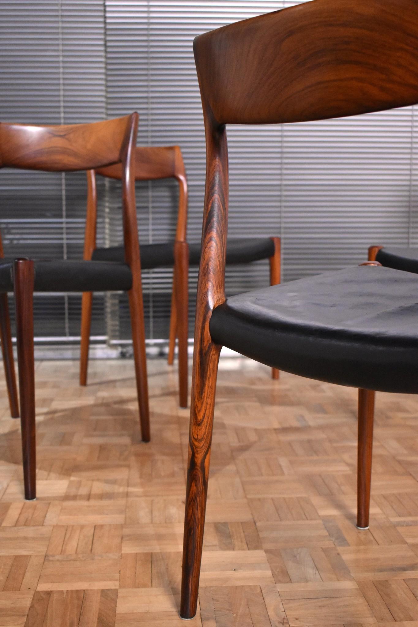 Set of Four Niels Moller Model 77 Brazilian Rosewood Dining Chairs 5