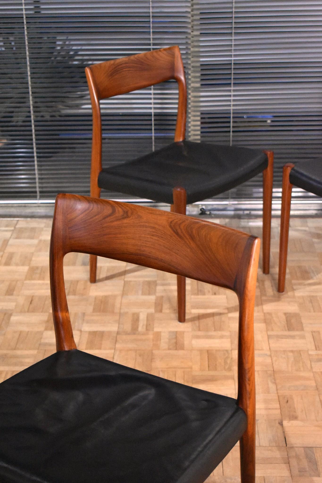 Set of Four Niels Moller Model 77 Brazilian Rosewood Dining Chairs 7