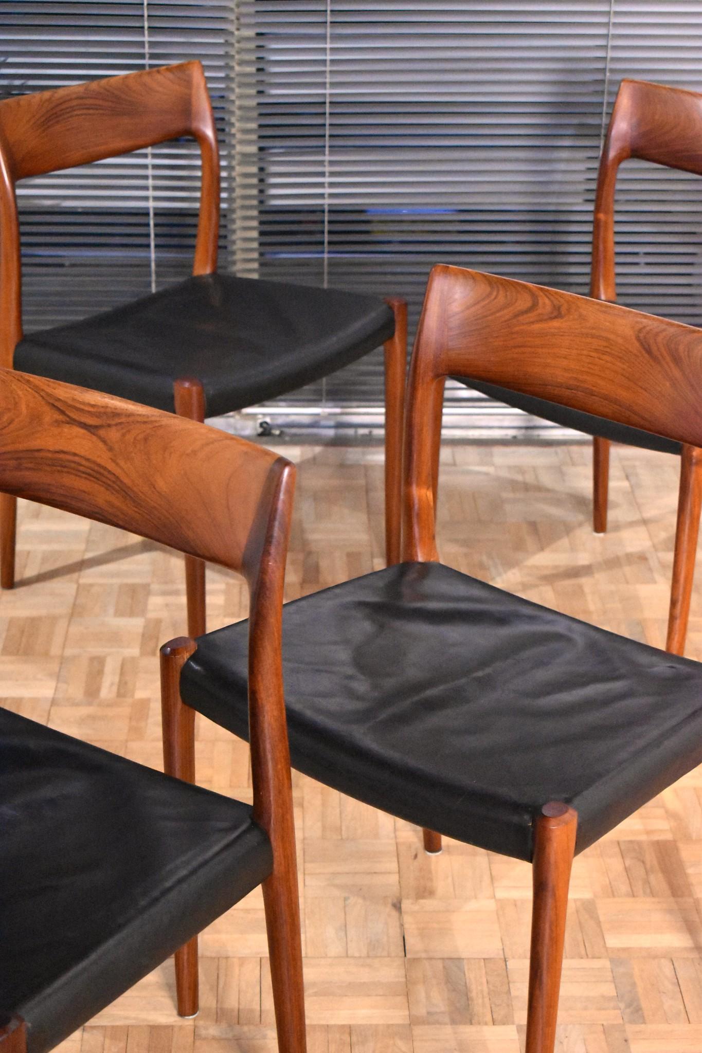 Set of Four Niels Moller Model 77 Brazilian Rosewood Dining Chairs 8