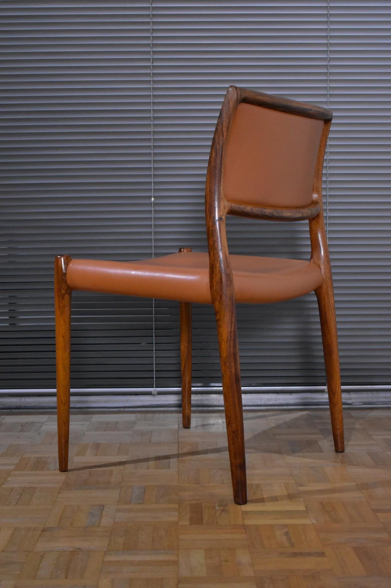 Set of Four Niels Moller Model 80 Rosewood Chairs 4