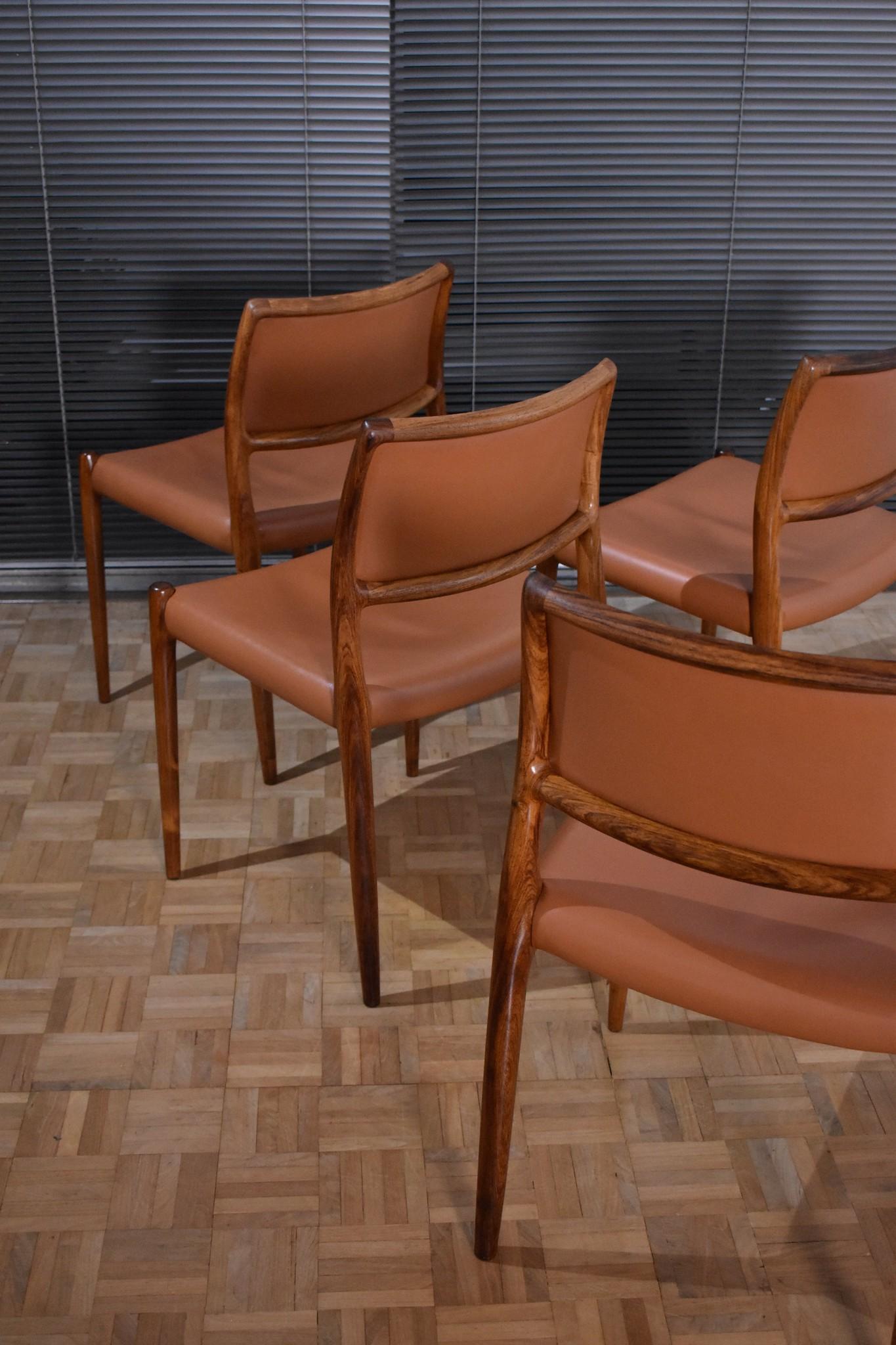 Set of Four Niels Moller Model 80 Rosewood Chairs In Good Condition In Shepperton, Surrey