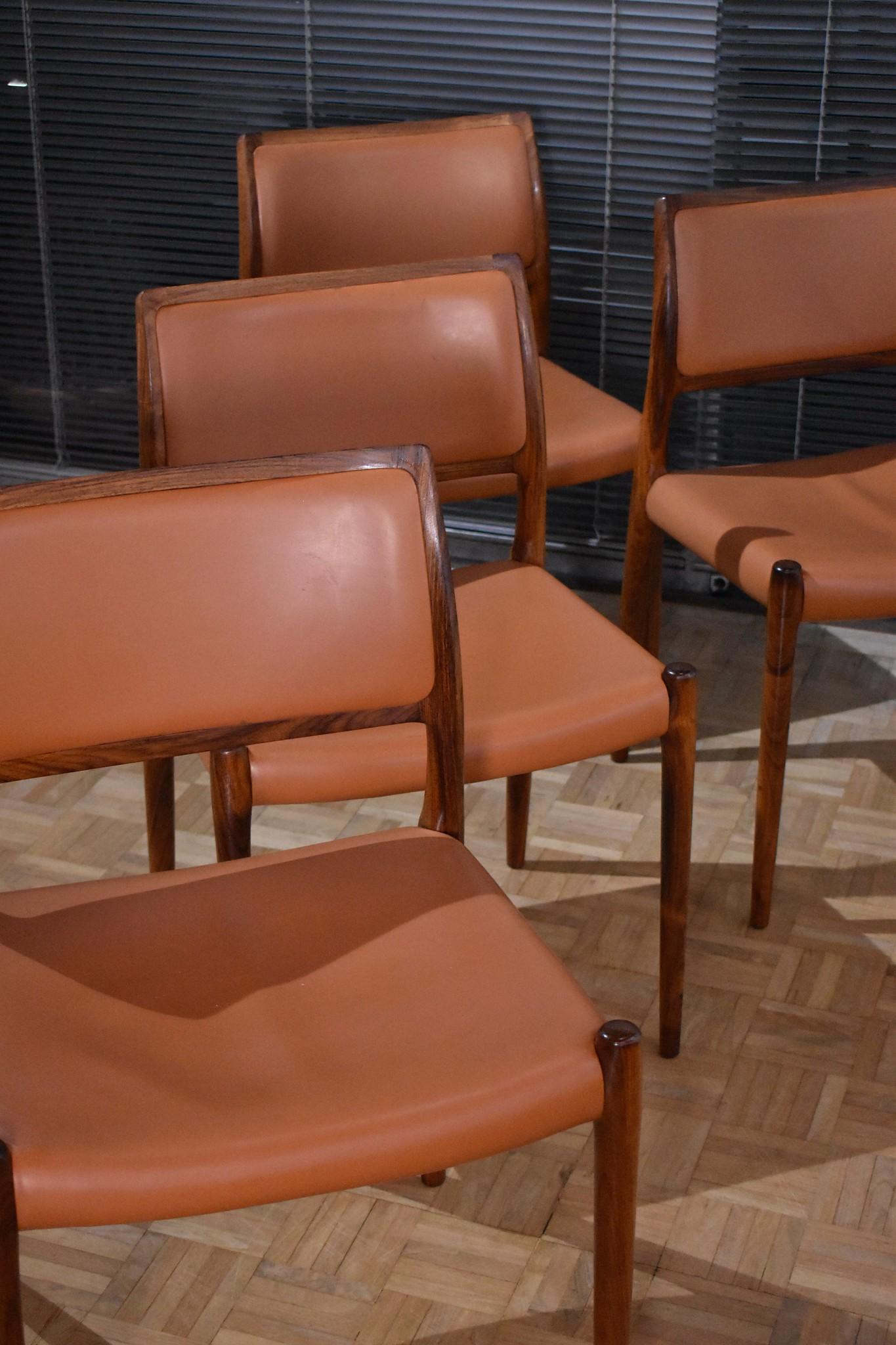 Set of Four Niels Moller Model 80 Rosewood Chairs 1