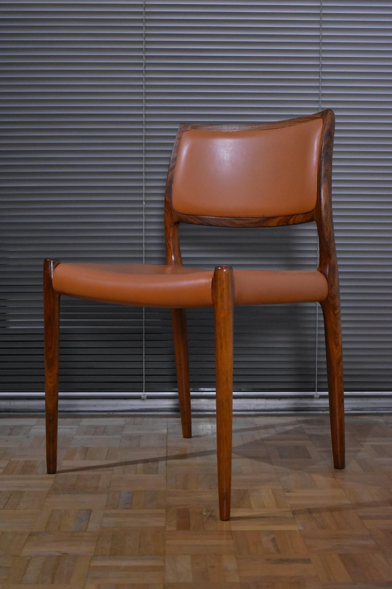 Set of Four Niels Moller Model 80 Rosewood Chairs 3