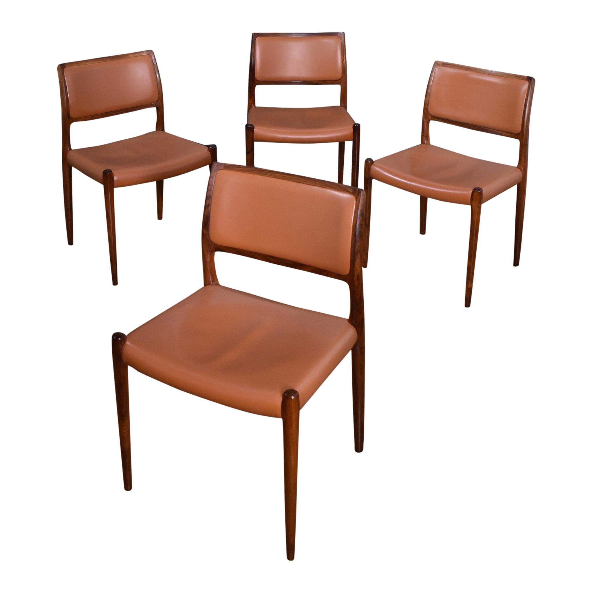 Set of Four Niels Moller Model 80 Rosewood Chairs