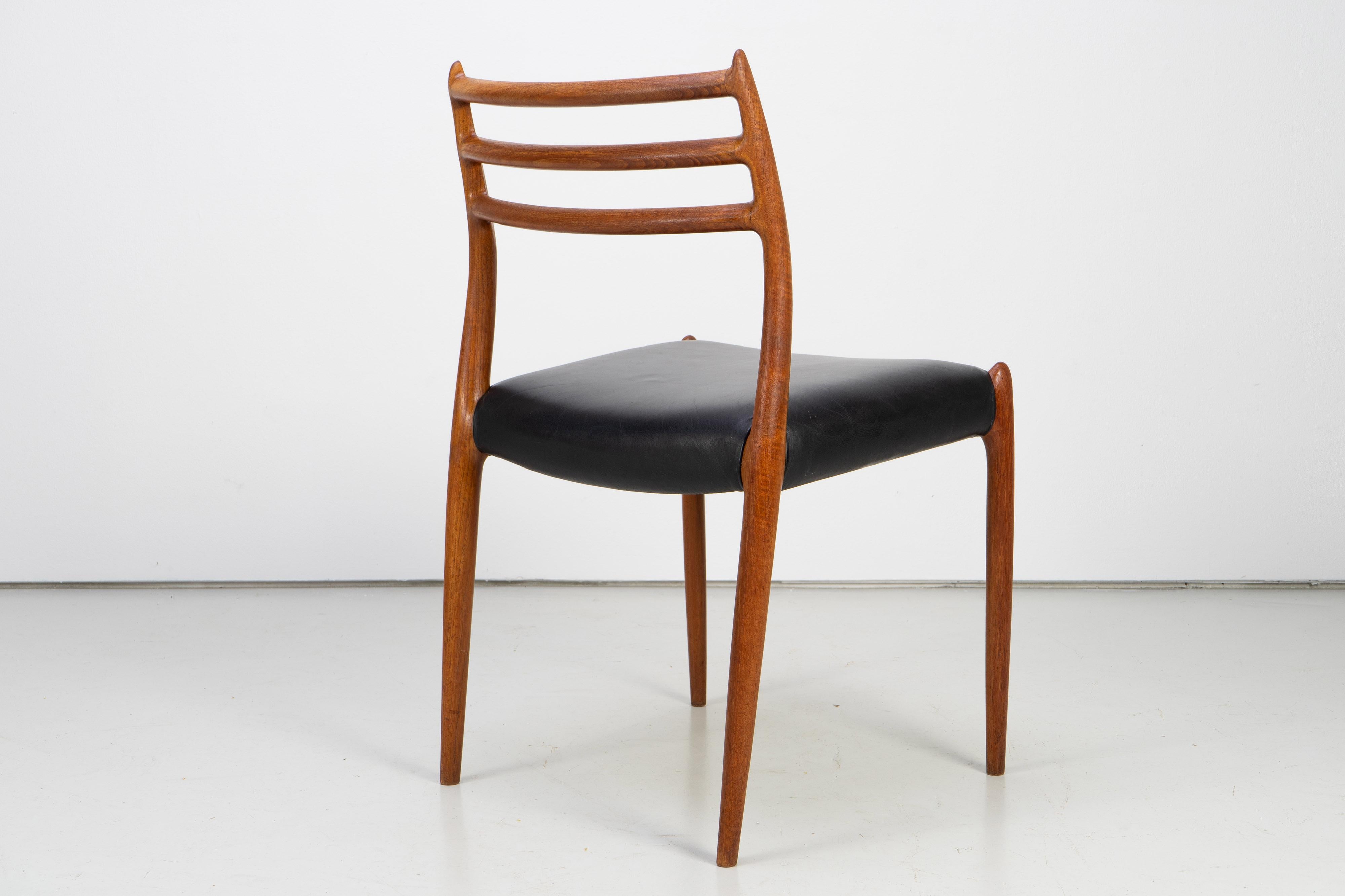 20th Century Set of Four Niels O. Møller Dining Chairs Teak Mod. 78, 1960s