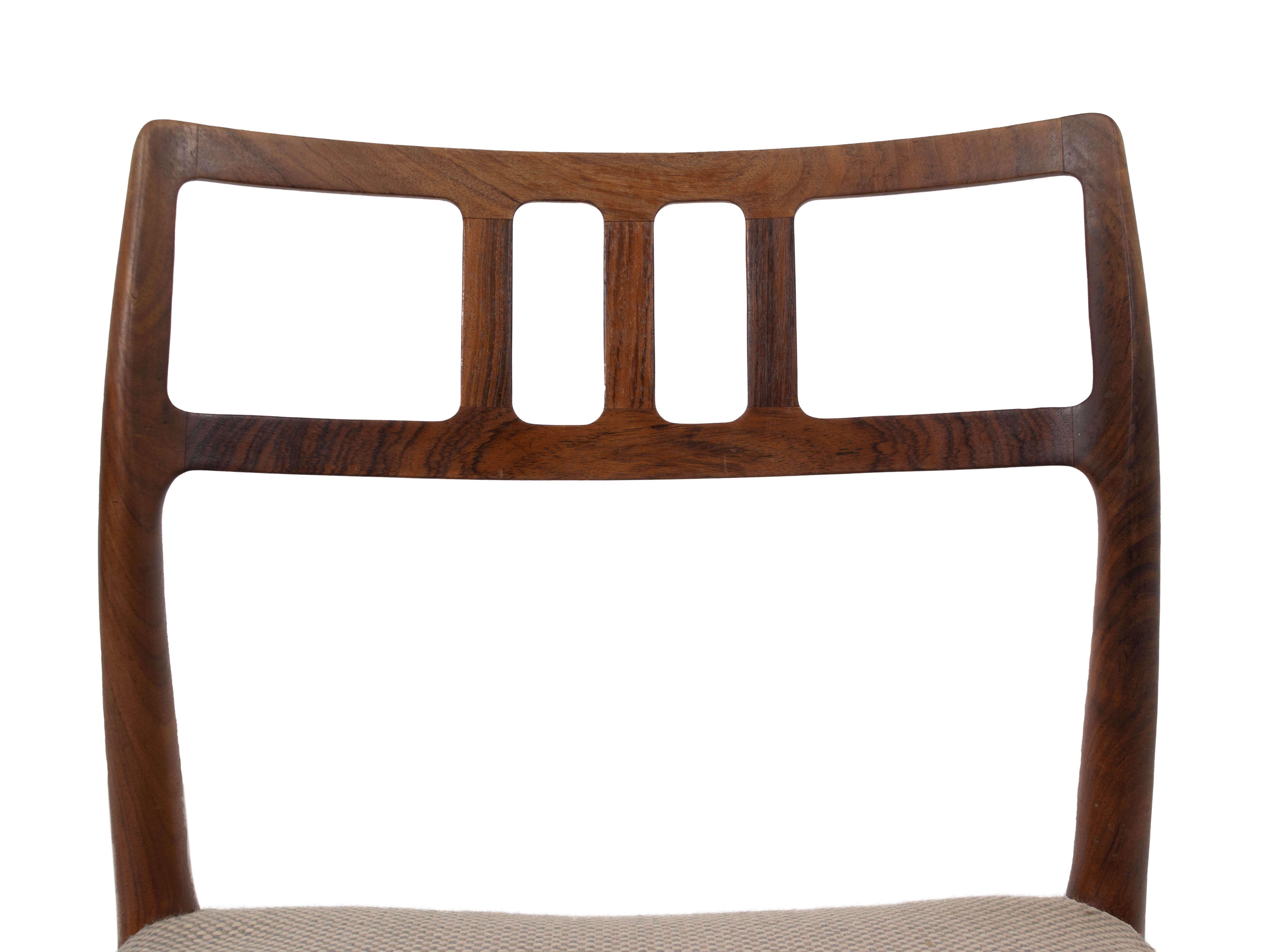 Set of Four Niels O. Møller Rosewood Dining Chairs Model 79, Denmark 1960s 3