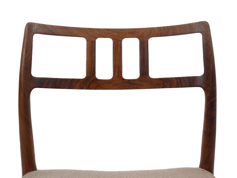 Set of Four Niels O. Møller Rosewood Dining Chairs Model 79, Denmark 1960s For Sale 3