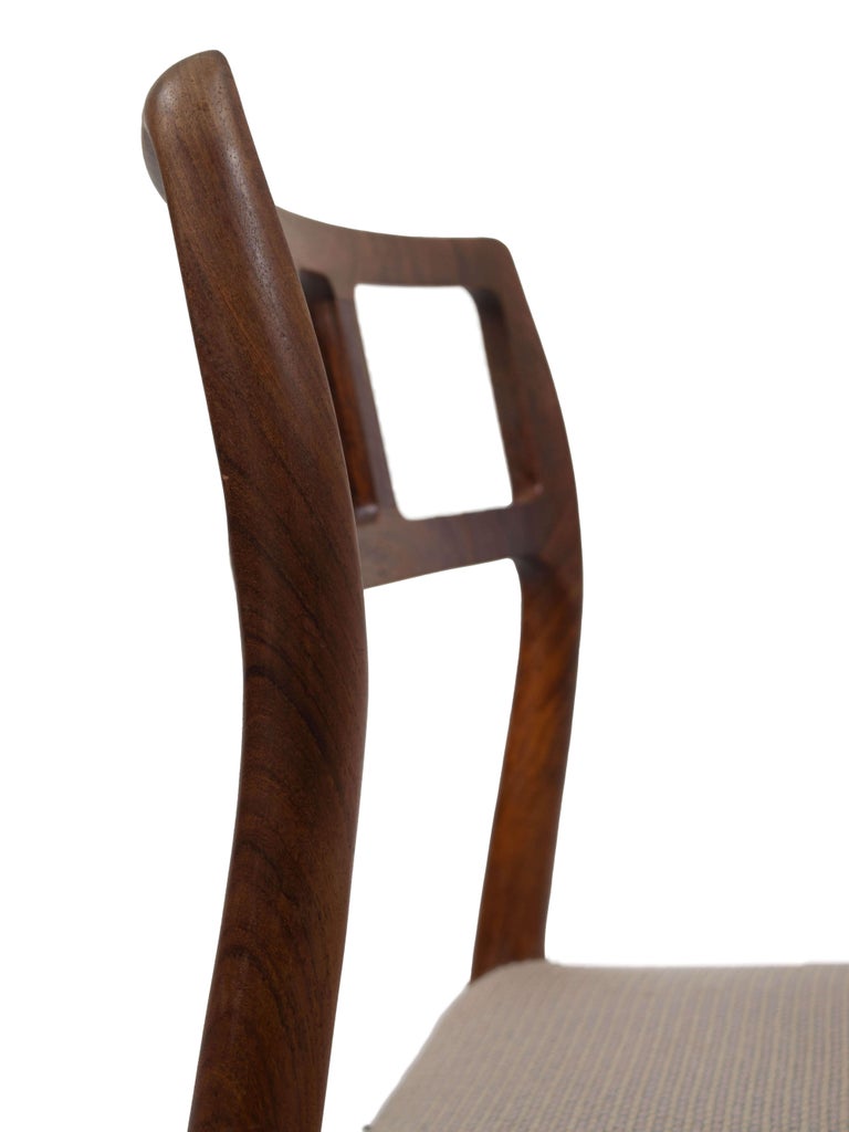Set of Four Niels O. Møller Rosewood Dining Chairs Model 79, Denmark 1960s For Sale 7