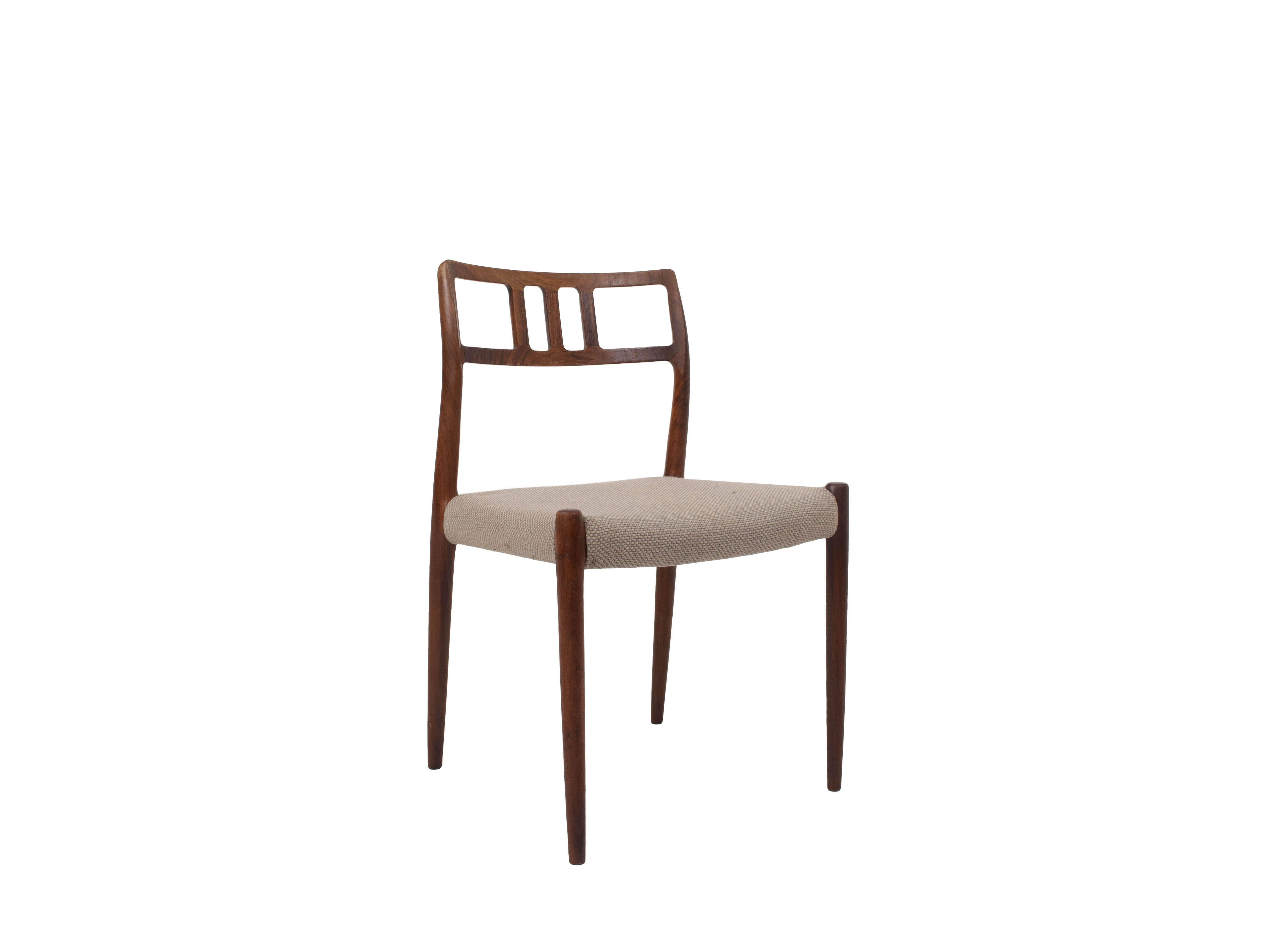 Mid-20th Century Set of Four Niels O. Møller Rosewood Dining Chairs Model 79, Denmark 1960s