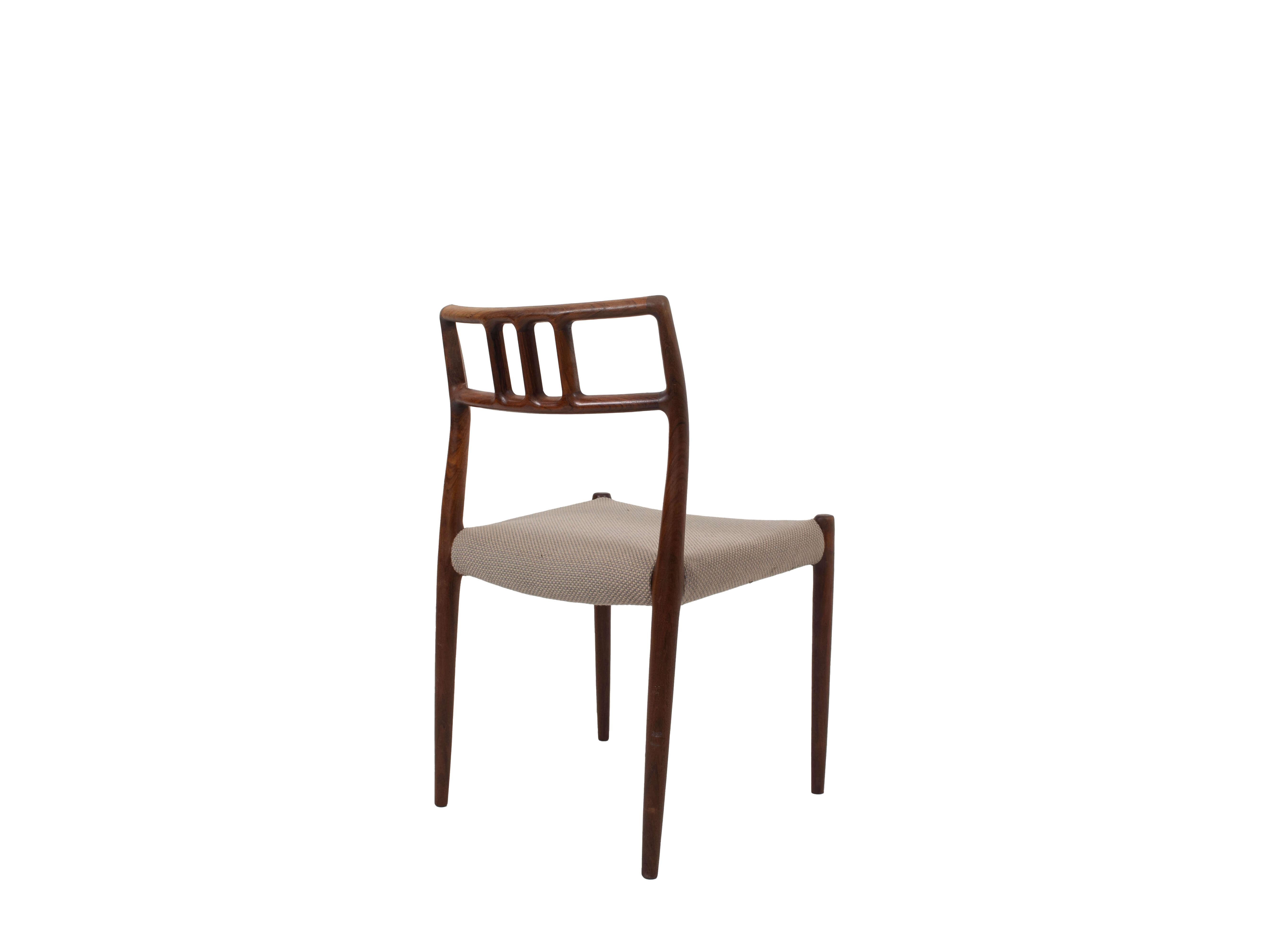 Set of Four Niels O. Møller Rosewood Dining Chairs Model 79, Denmark 1960s 1