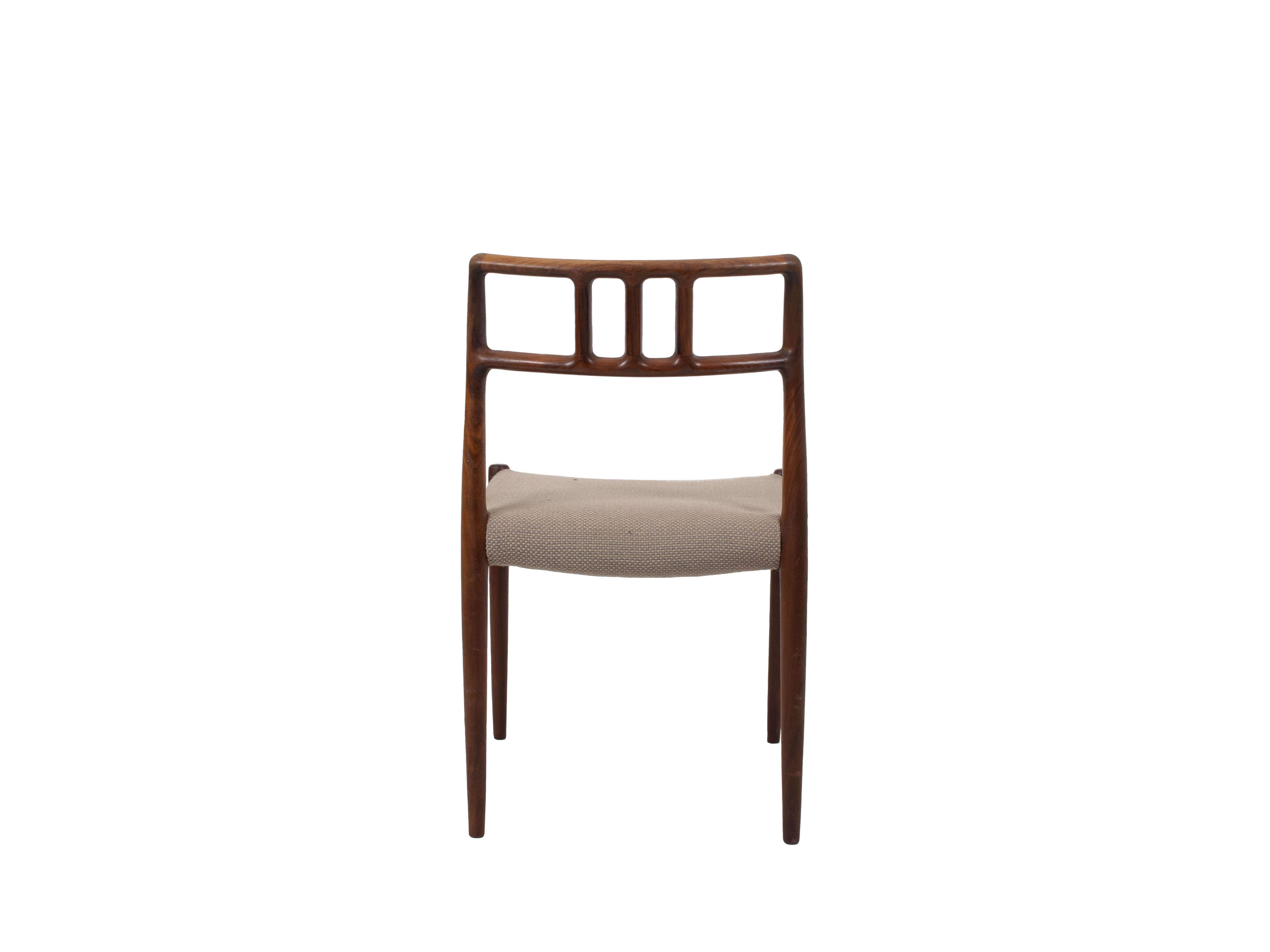 Set of Four Niels O. Møller Rosewood Dining Chairs Model 79, Denmark 1960s 2