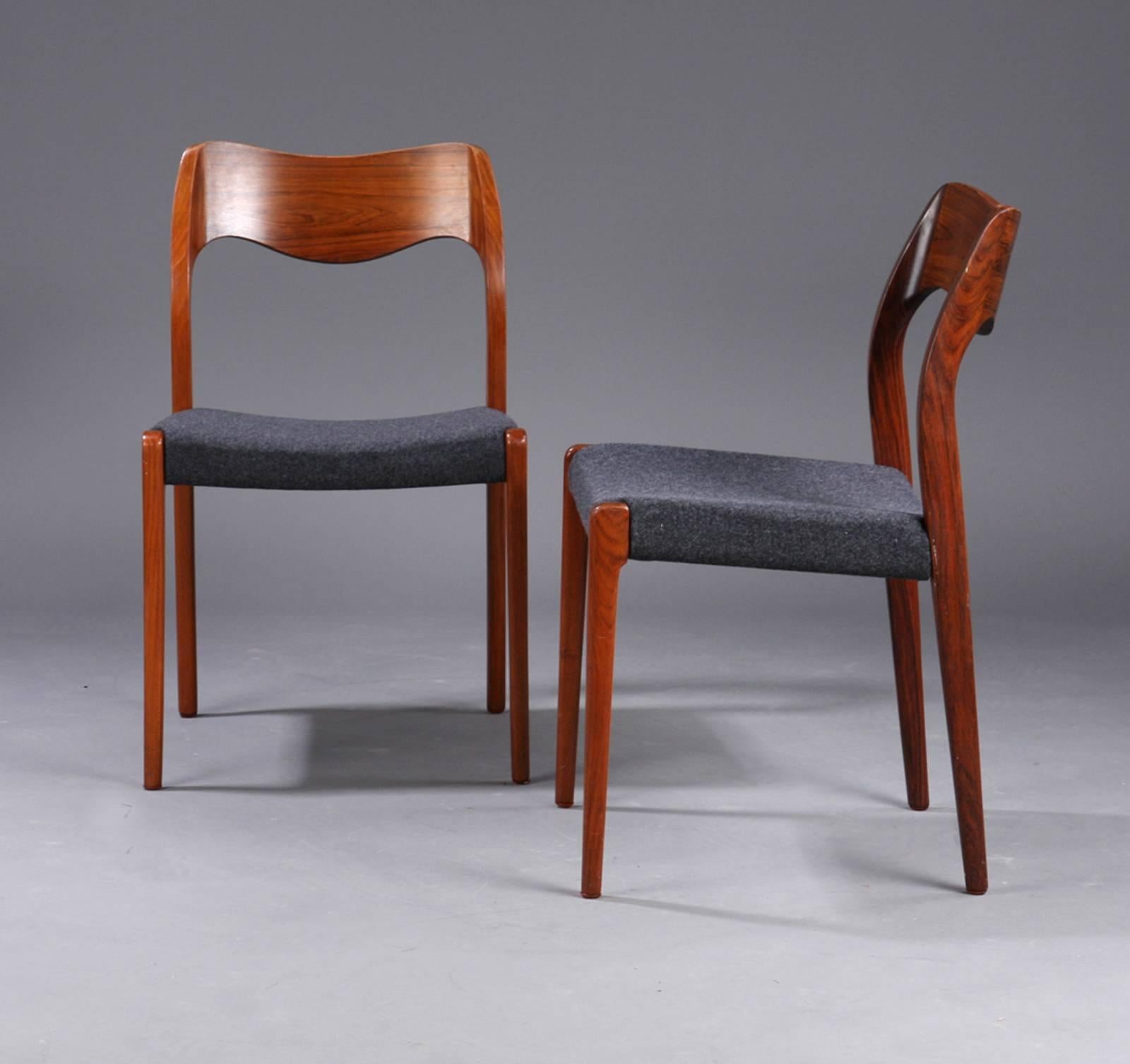 Set of Four Niels Otto Møller Dining Chairs (Skandinavische Moderne)