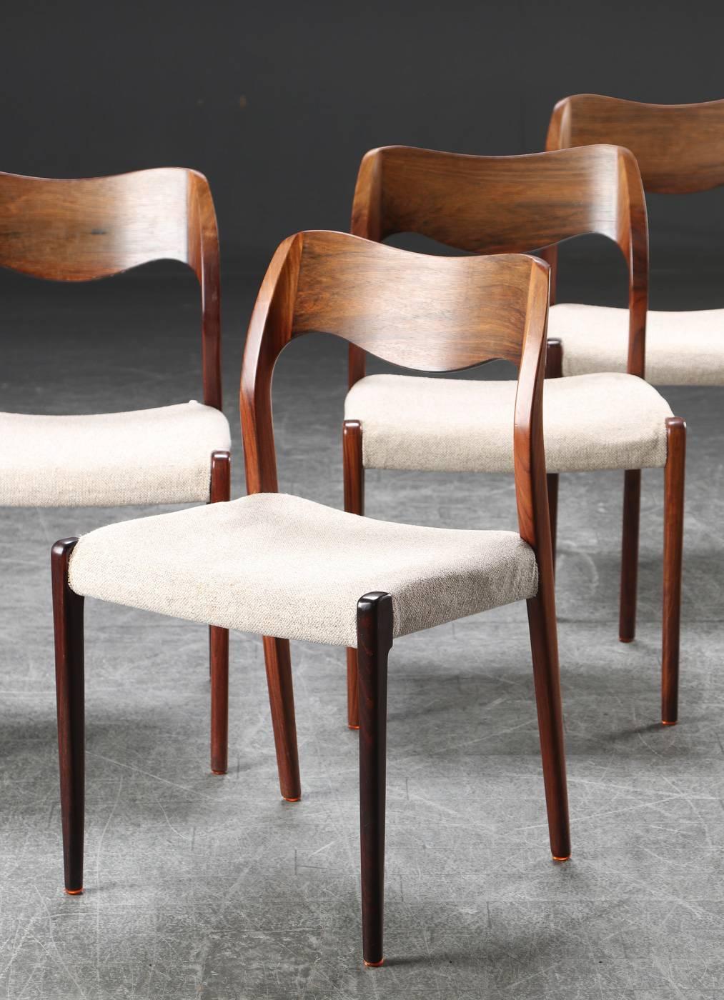 Danish Set of Four Niels Otto Møller Dining Chairs