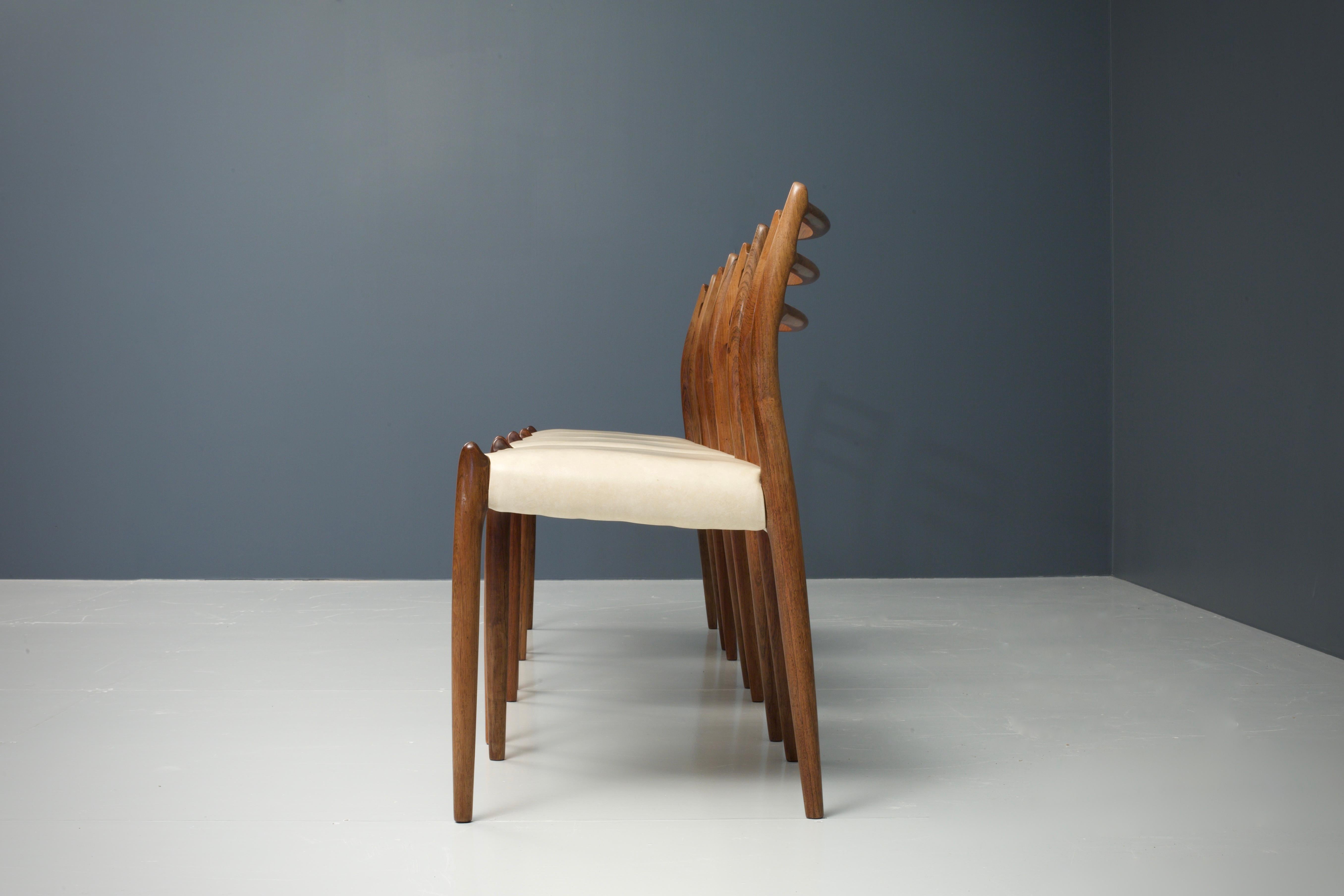 Set of Four Niels Otto Møller Dining Chairs No 78 in Rosewood, Denmark, 1960s In Good Condition In Amsterdam, NL