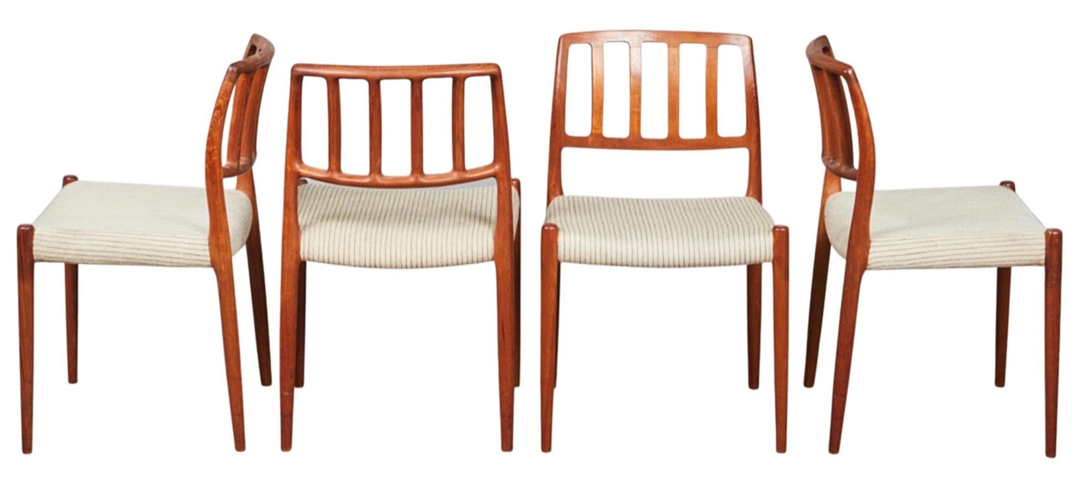 Danish Set of four Niels Otto Møller dining chairs No 83 For Sale