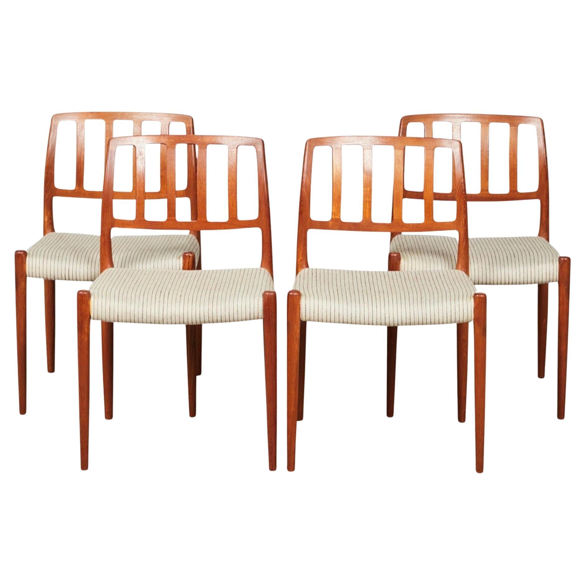 Set of four Niels Otto Møller dining chairs No 83 For Sale