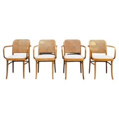 Antique Set of Four No.811 Chairs, Josef Hoffmann, 1960s