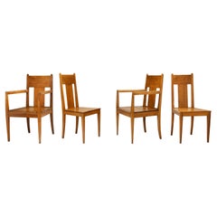 Antique Set of Four Nordiska Kompaniet Dining Chairs in Pine, Sweden 1909