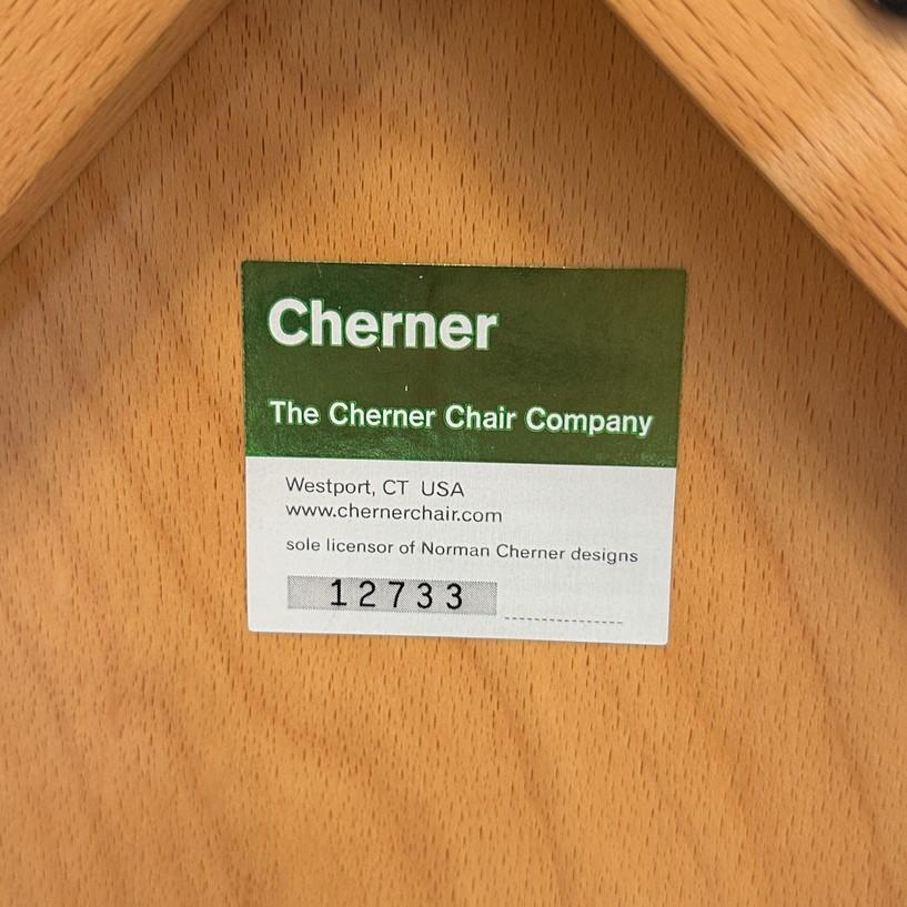Set of Four Normal Cherner Walnut Dining Chairs with Leather Seats and Backs For Sale 13