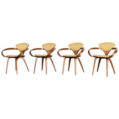 Set of Four Norman Cherner Pretzel Dining Chairs, Made by Plycraft, USA, 1960s