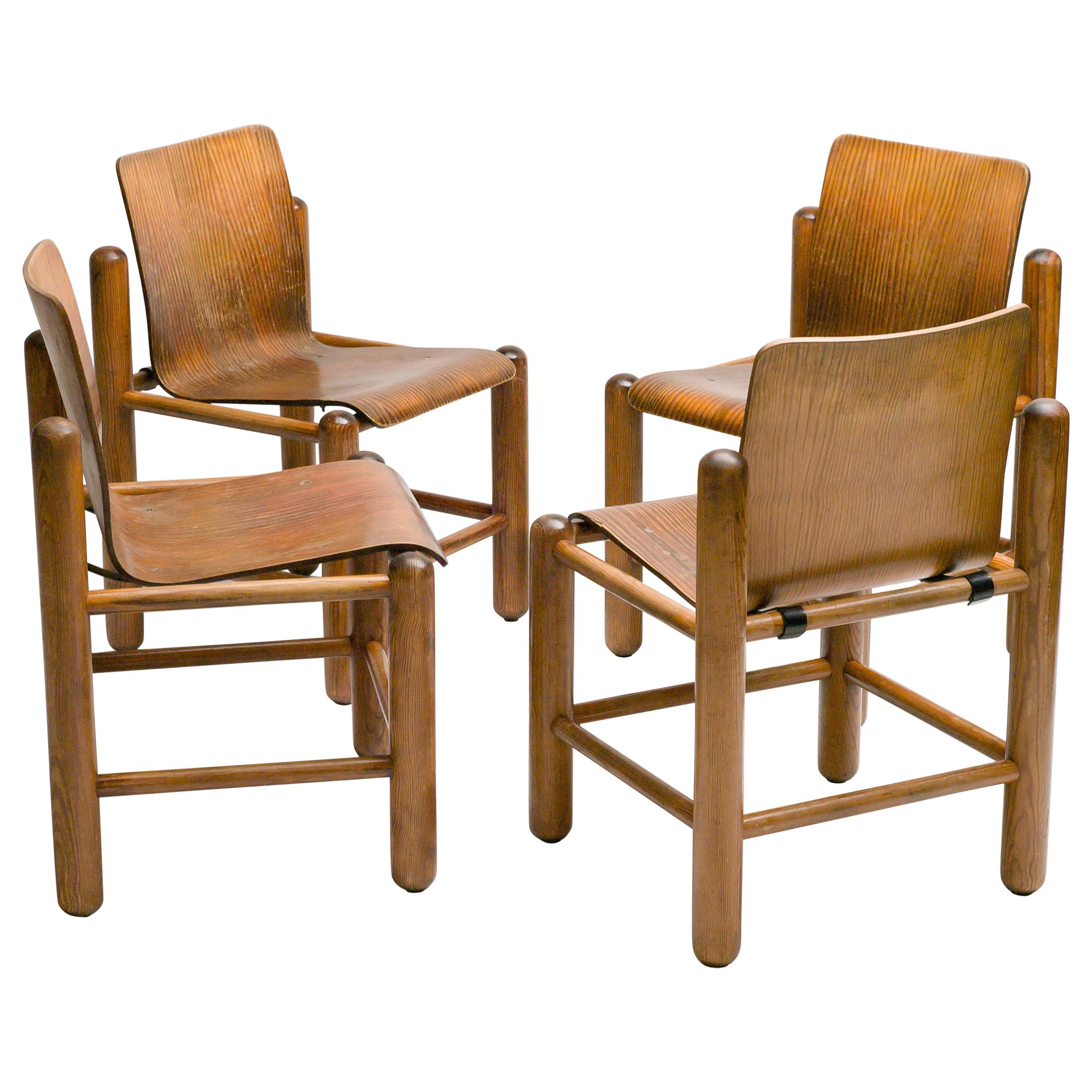 Set of Four Norwegian Plywood Chairs