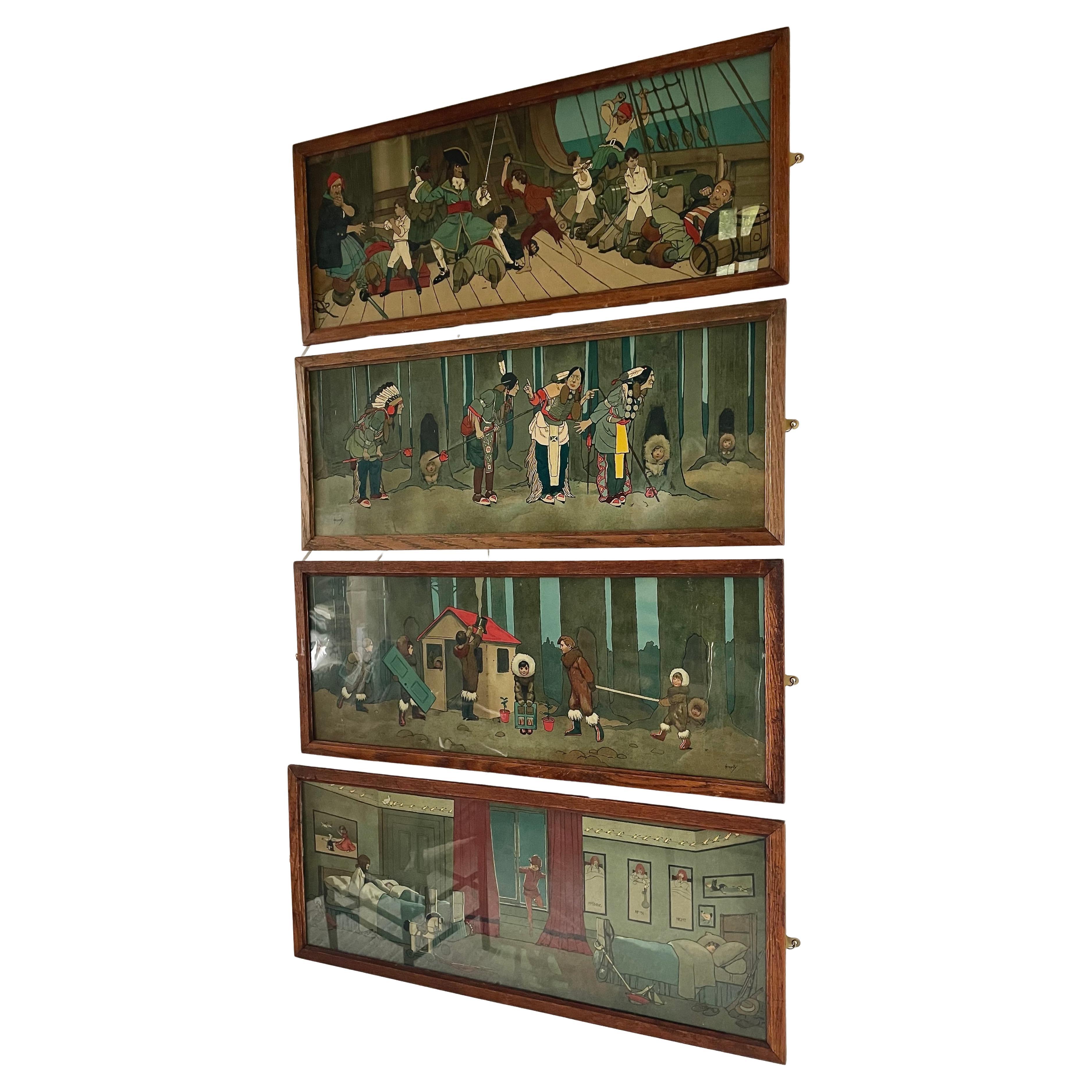 Set Of Four Nursery Prints for Liberty & Co For Sale