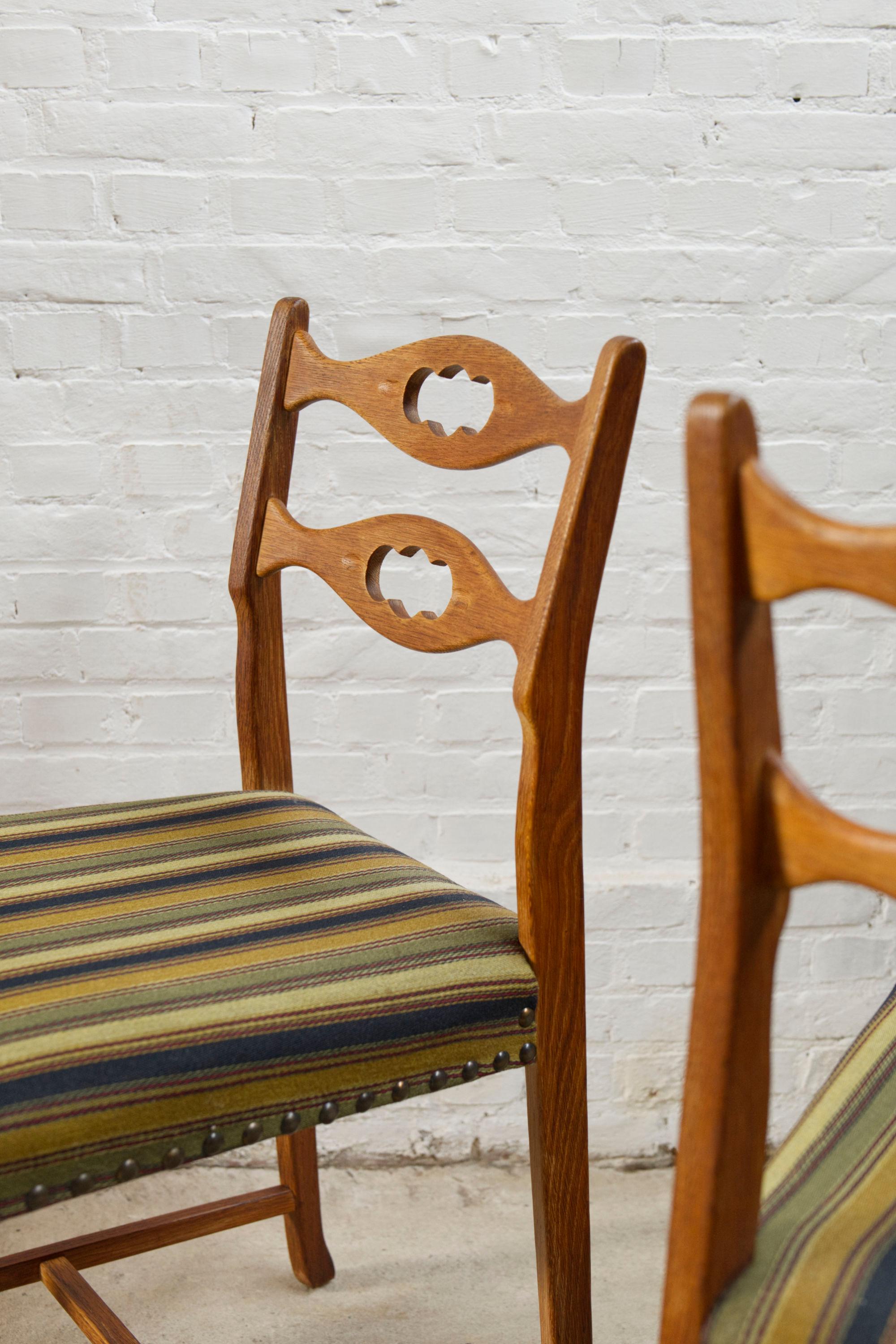 Mid-20th Century Set of four oak and wool dining room chairs by Henning Kjaernulf, 1960's
