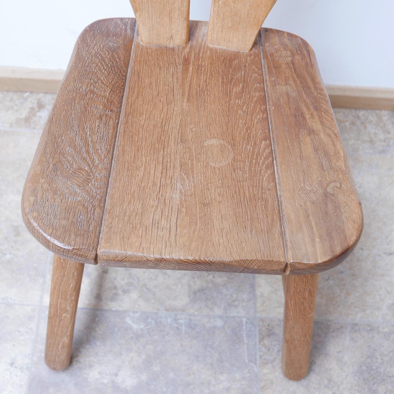 Set of Four Oak Belgium Dining Chairs by De Puydt Chairs '4' 8