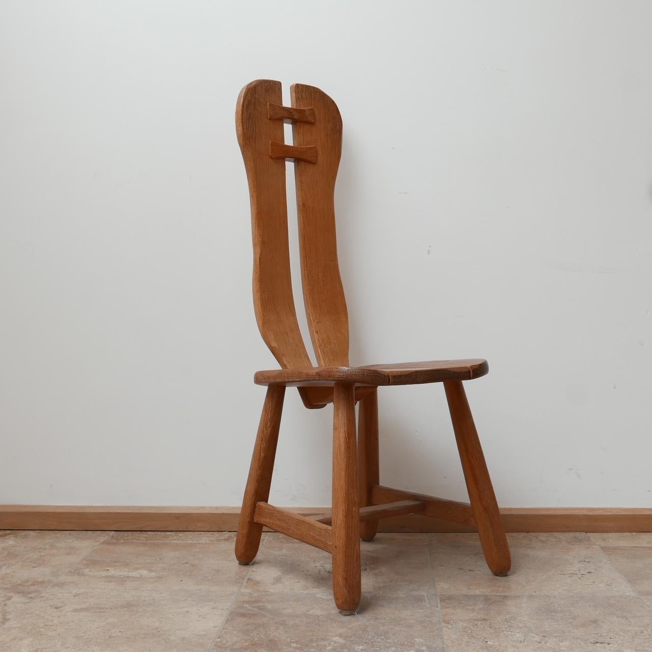 Set of Four Oak Belgium Dining Chairs by De Puydt Chairs '4' 10