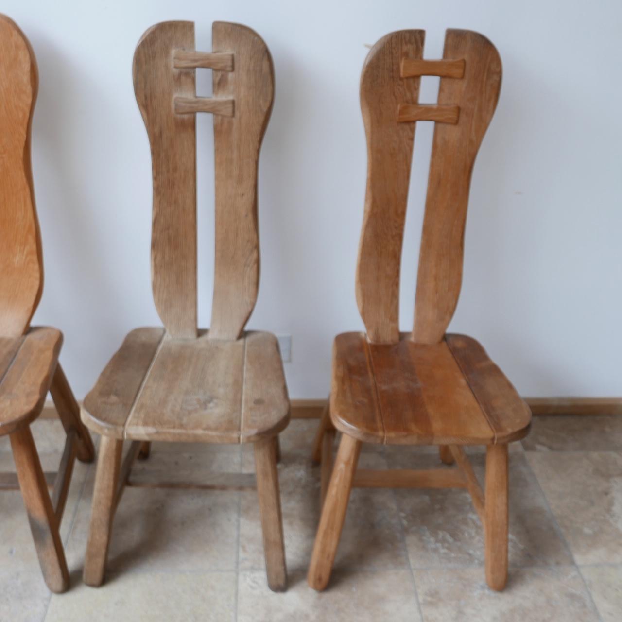 Belgian Set of Four Oak Belgium Dining Chairs by De Puydt Chairs '4'