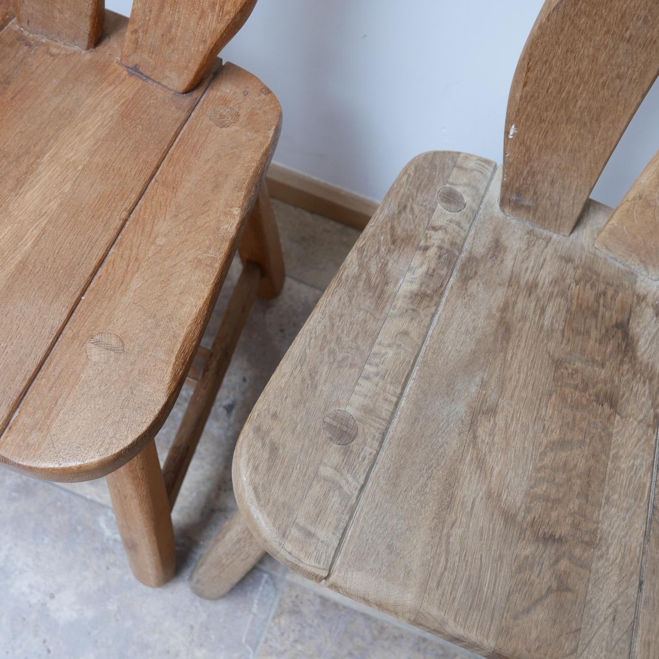 Set of Four Oak Belgium Dining Chairs by De Puydt Chairs '4' In Good Condition In London, GB