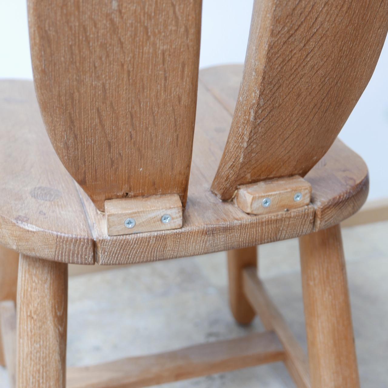 Set of Four Oak Belgium Dining Chairs by De Puydt Chairs '4' 4