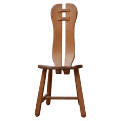 Set of Four Oak Belgium Dining Chairs by De Puydt Chairs '4'