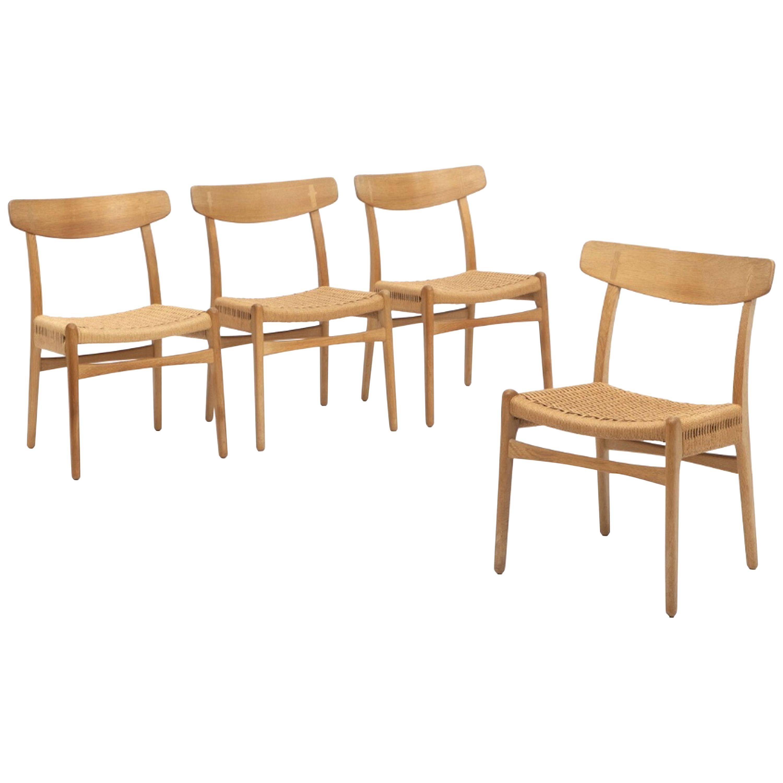 Set of Four Oak CH23 Dining Chairs by Hans Wegner for Carl Hansen and Son